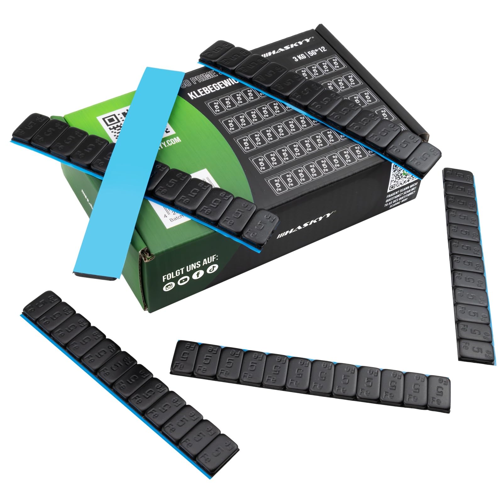 50 Pesi Adesivi Per Equilibratura Cerchi - Nero, 5g X 12, Strisce In Acciaio Zincato - Foto 6