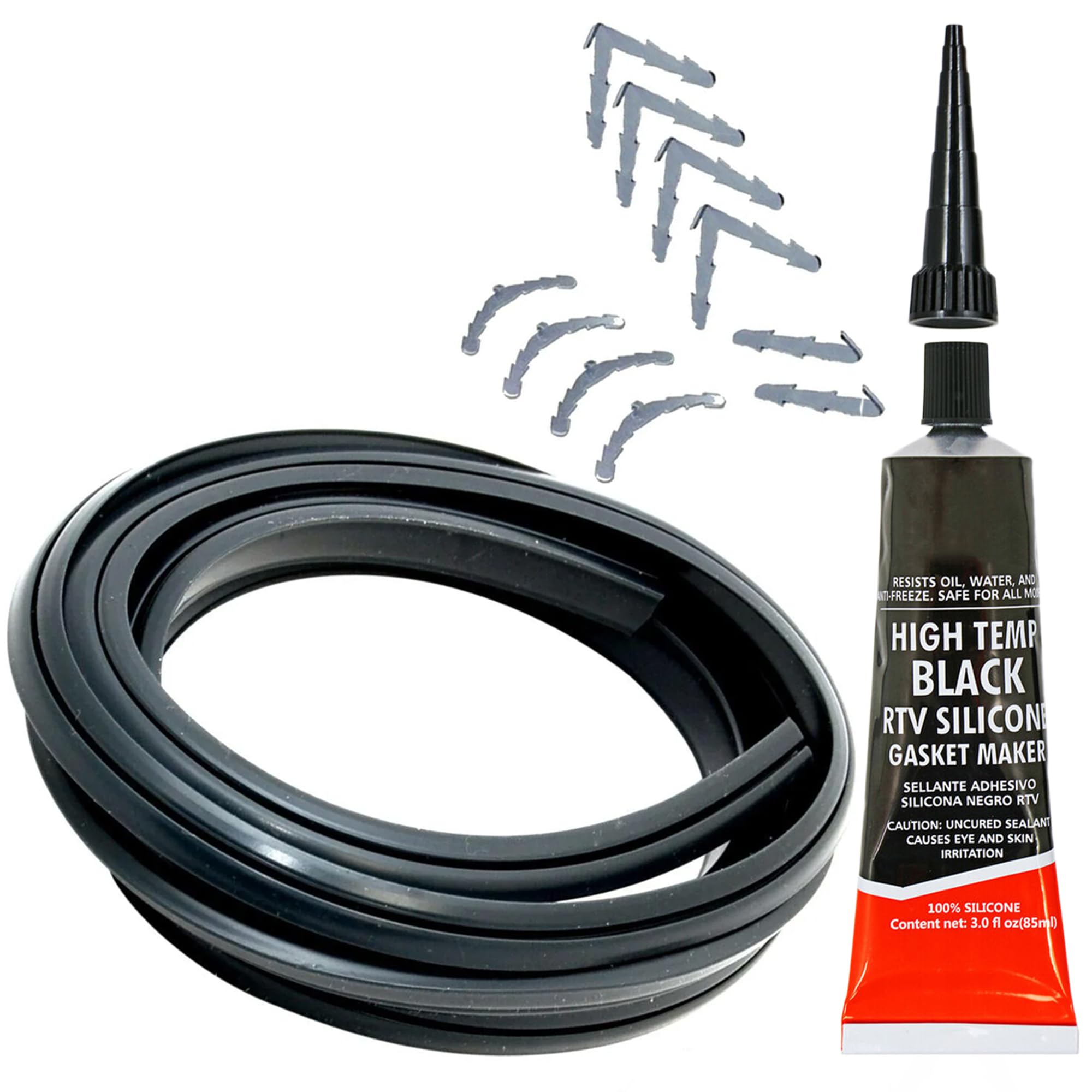 Universal 3 & 4 Sided Oven Door Seal Kit with Visbella V363 High Temperature black Silicone Waterproof Sealant β Heat Resistant Oven Seal Glue & Sealant for Cooker Repair β Includes Installation Guide