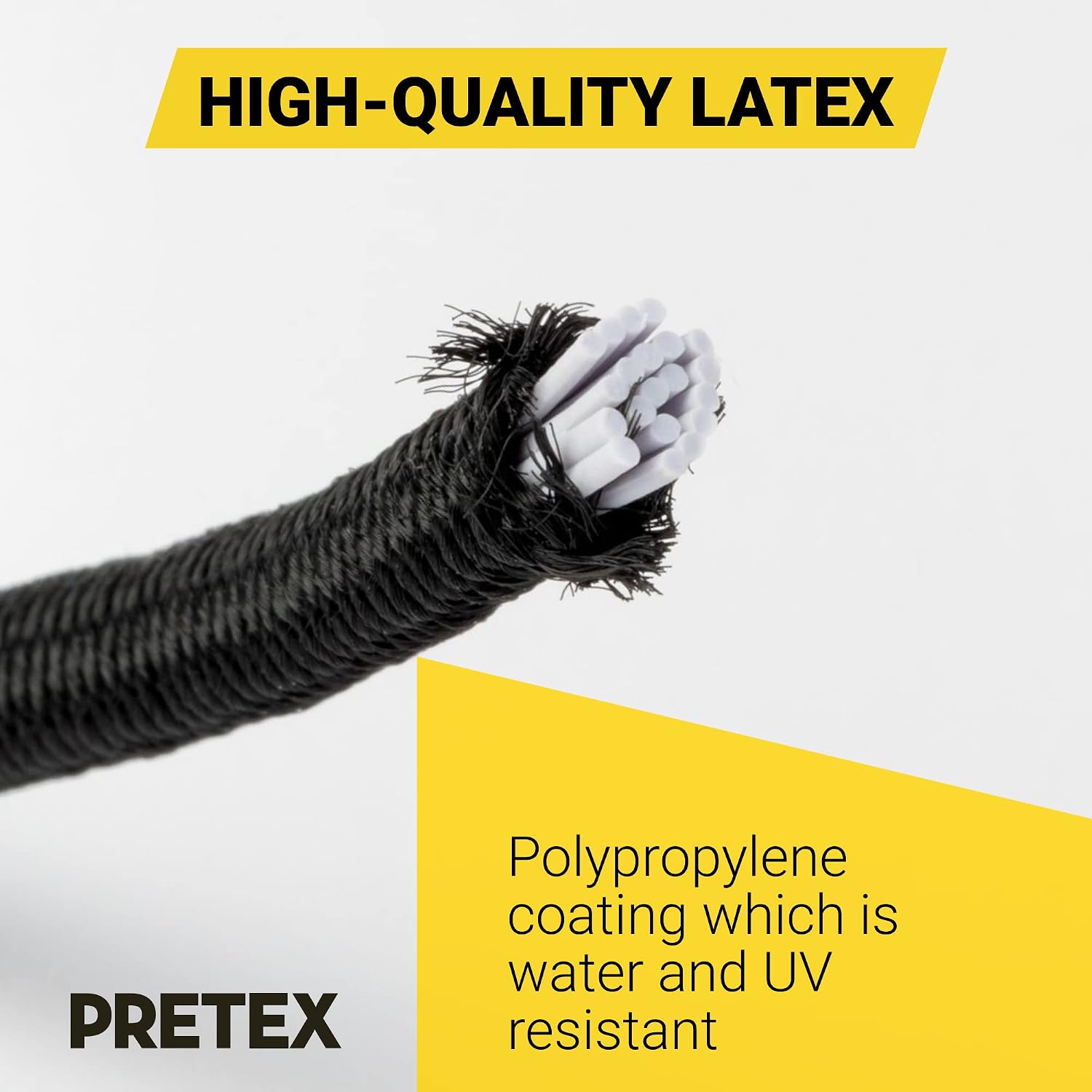 PRETEX Bungee Cords with Balls - Set of 25pcs x 9 inch Universal Elastic Cord w/Ball Ties - Heavy Duty Bungees Perfect for Tent, Canopy & Tarp Tie Down - Black