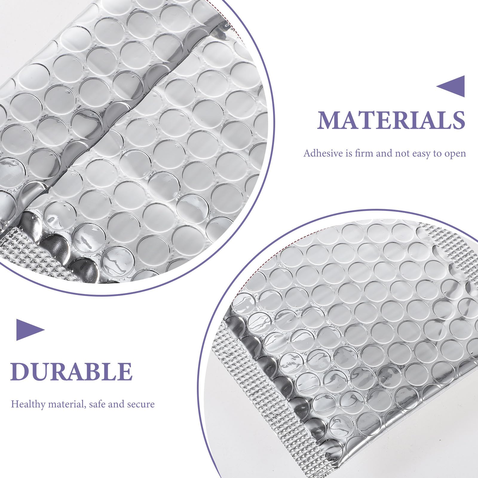 Alipis 100 Enveloppes Matelassées Auto-Adhésives Argentées en Aluminium 110X130 40 MM, Paquet d'Expédition Rembourrés Légers et Résistants pour Protection Anti-Chocs et Rayures, pour