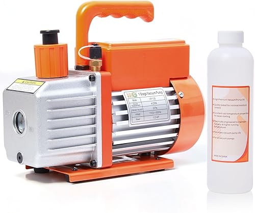 Miniatura 9 de BACOENG 3.5 CFM Bomba aspiradora, 110V 1/3 HP Bomba aspiradora giratoria de paletas de una etapa para HVAC con aceite, para recarga de refrigerante