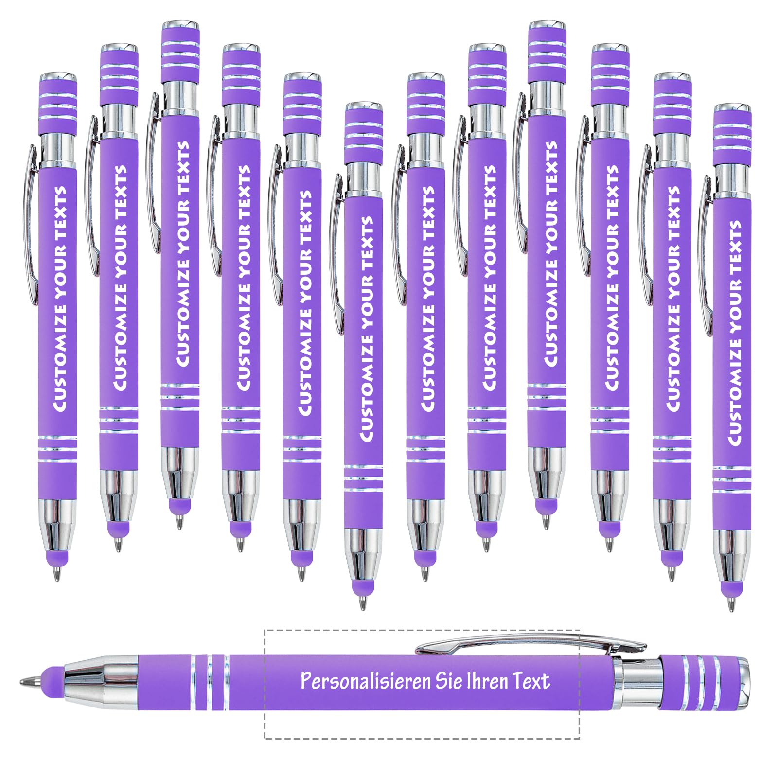 Angry Egg Boy 60 Personalized Ballpoint Pens with Name/Touch Screen Pen, Best Pen for Office, Study, Smooth Writing, Black Ink Pen