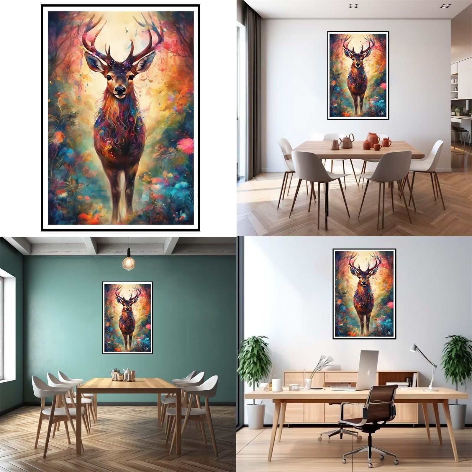 5D DIY Diamante Art Pintura kit Completo, Diamond Painting Adultos Niños Rhinestone Bordado de Punto de Cruz Artes Pintura Painting,Cuadros Decor para Cuarto, Sala de Estar - (Ciervo forestal) 60x90cm