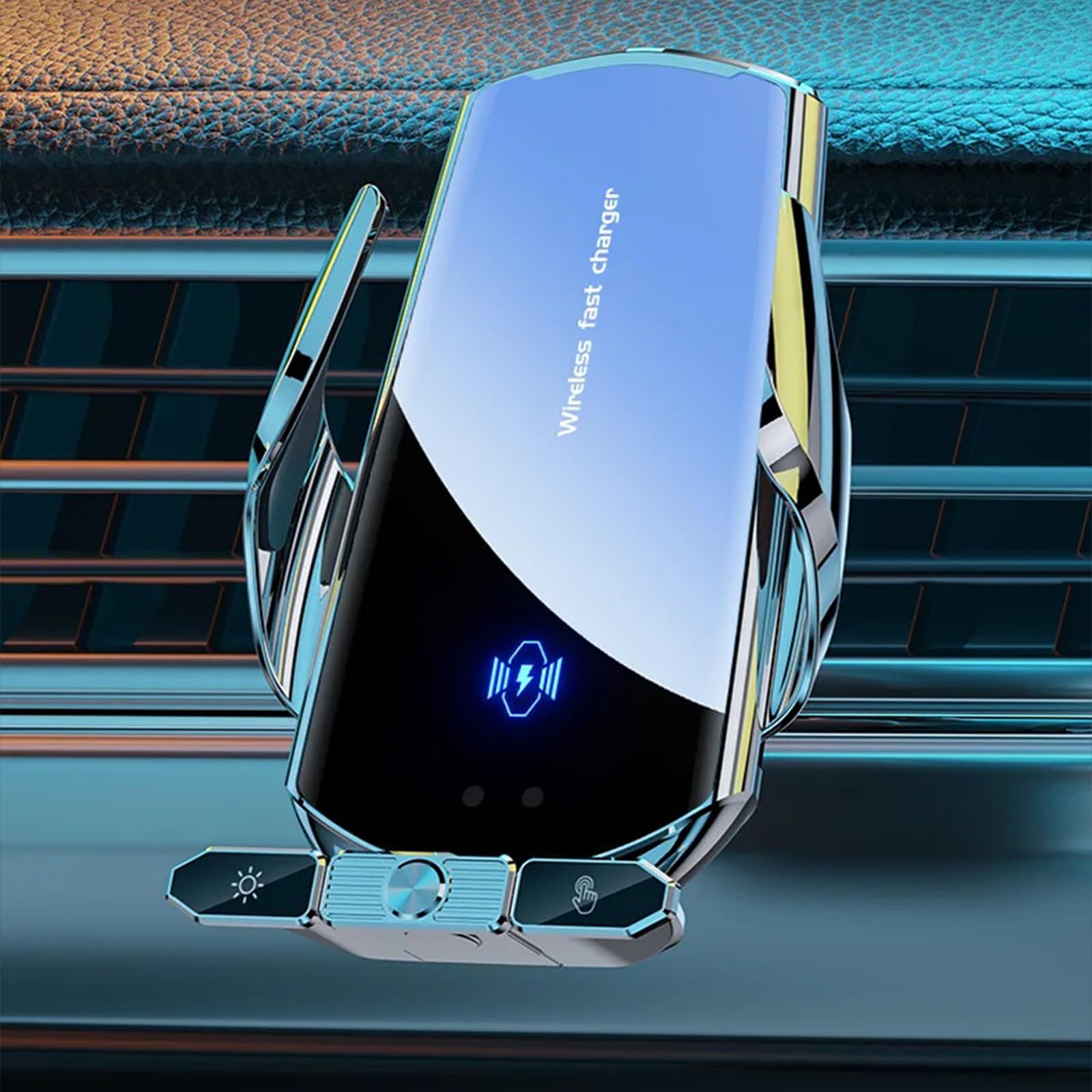Kabelloses Kfz-Ladegerät, 15 W schnelles Qi-Laden, KFZ-Handyhalterung, Auto-Klemmung, Kfz-Ladegerät, Handyhalterung, passend für iPhone, Android, alle Smartphones