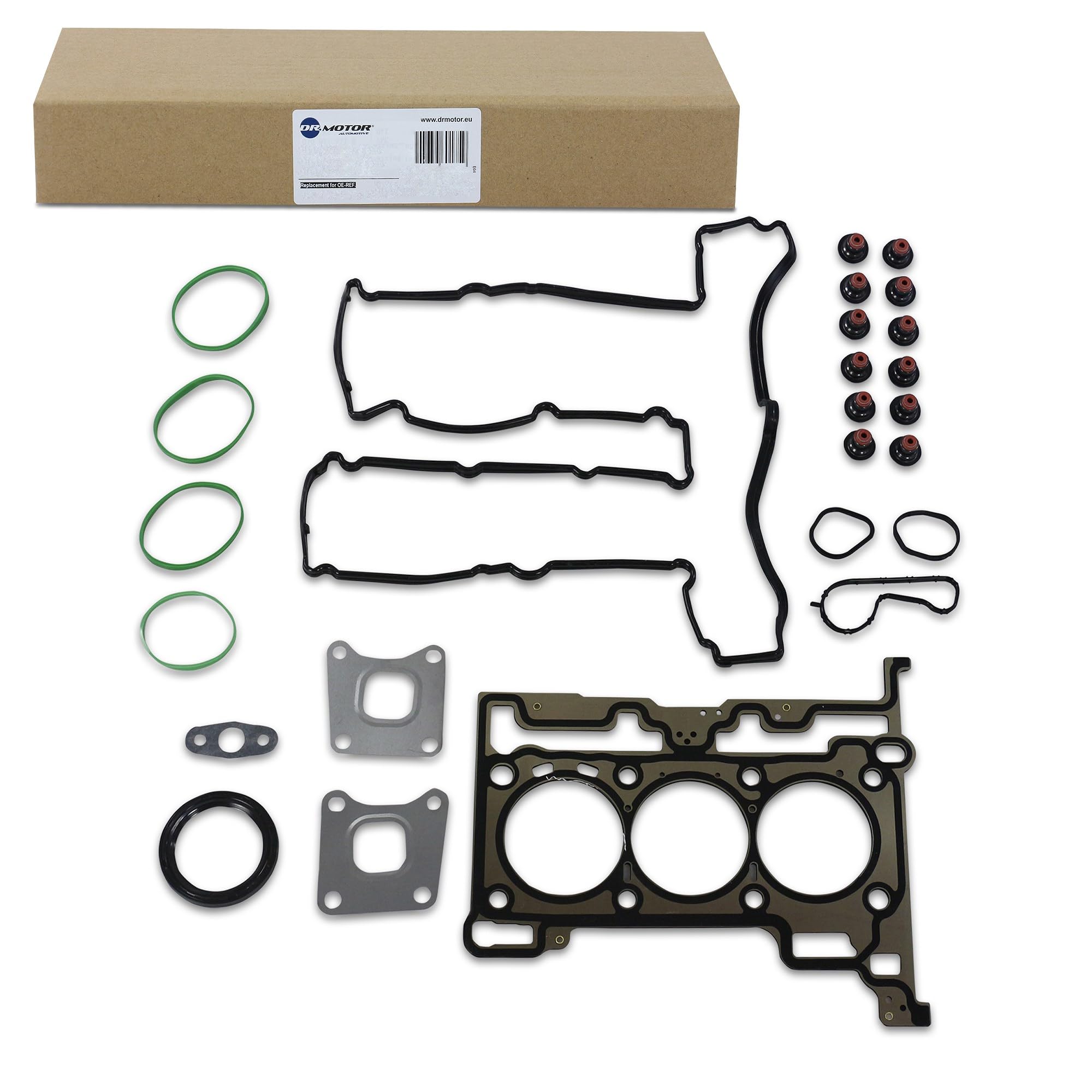 DR.MOTOR AUTOMOTIVE DRM63001 Kit guarnizioni Testata | Compatibile con: FORD B-MAX, C-MAX II, FIESTA VI, FOCUS III, GRAND C-MAX, MONDEO V Schrägheck, MONDEO V Stufenheck