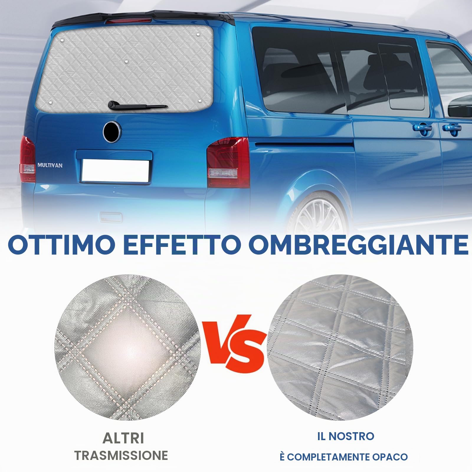 Parasole per Lunotto Posteriore Auto per VW T5 T6 2003-2024, una Porta Copri Sole Lunotto Posteriore Tenda Parasole Protezione Solare Anti - UV