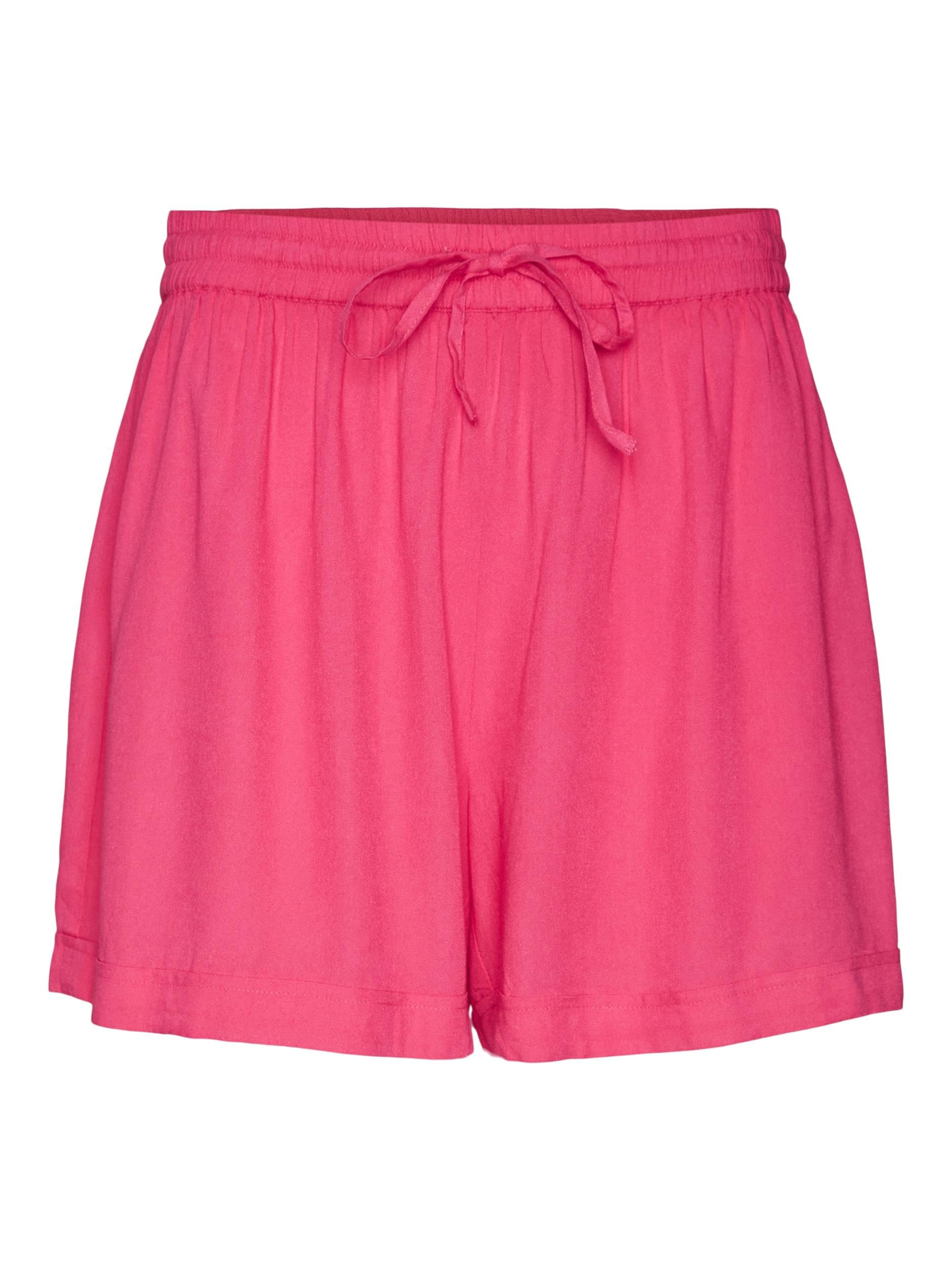 VERO MODA Women's Vmbumpy WVN Noos Shorts, Pink Yarrow, L
