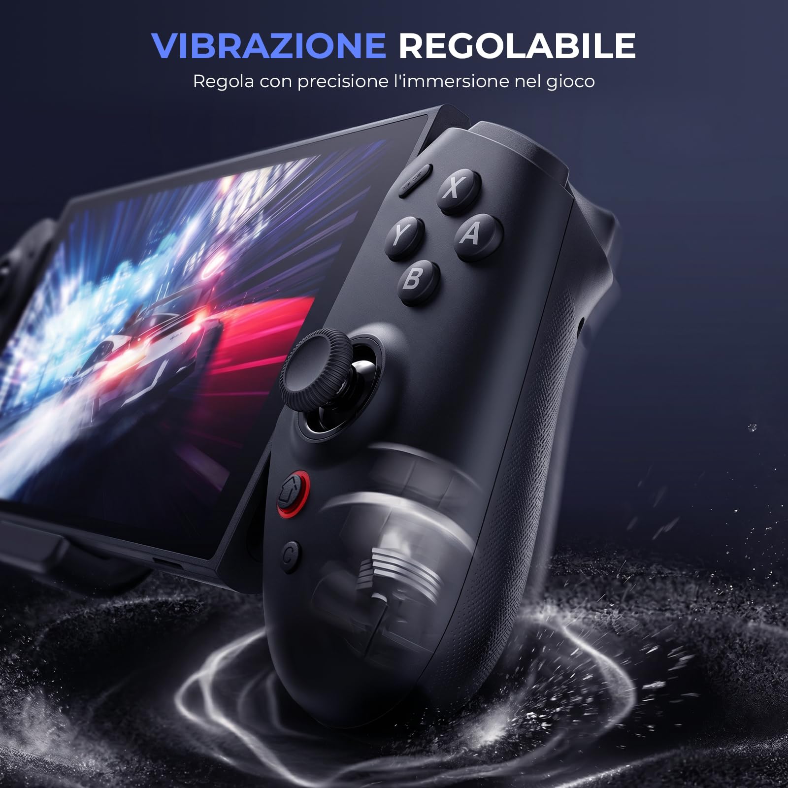 ECHTPower Controller per Switch 2, Gamepad Wireless con Pulsante C, Giroscopio a 9 Assi, Hall Joystick, Senza Deriva, Vibrazione, Turbo, Macro e Pulsanti Posteriori Programmabili, Ergonomico