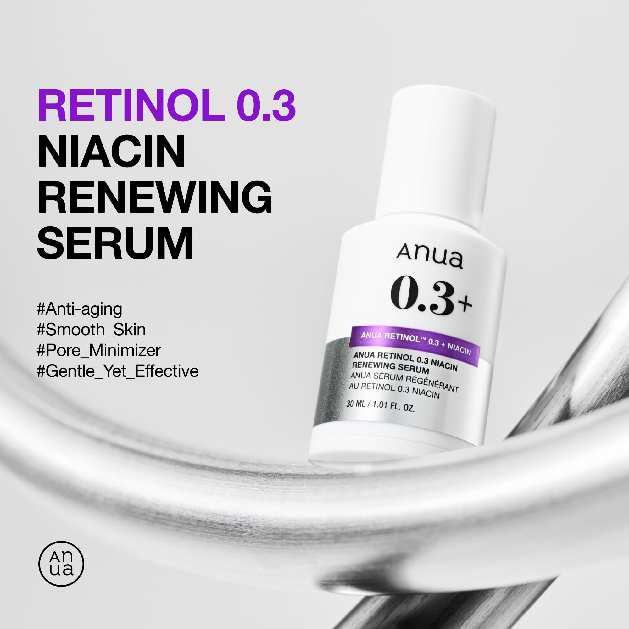 ANUA Retinol 0.3 Niacin Renewing Serum, For Anti-Aging with Hydration, Textured & Glass skin, Retinol, 5% Niacinamide - Image 3