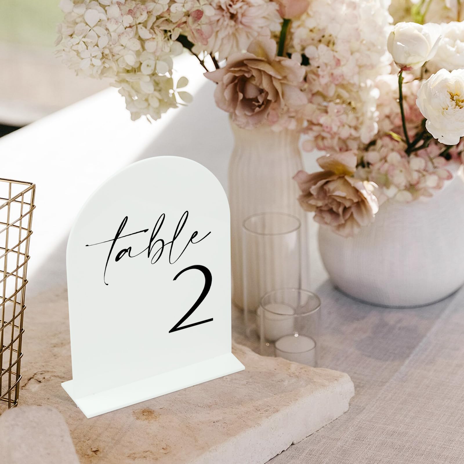 Printed White Acrylic Arch Wedding Table Number Cards White Arch ...