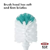 Vista 8 de OXO Tot - Cepillo para botella con limpiador de pezones, color verde azulado