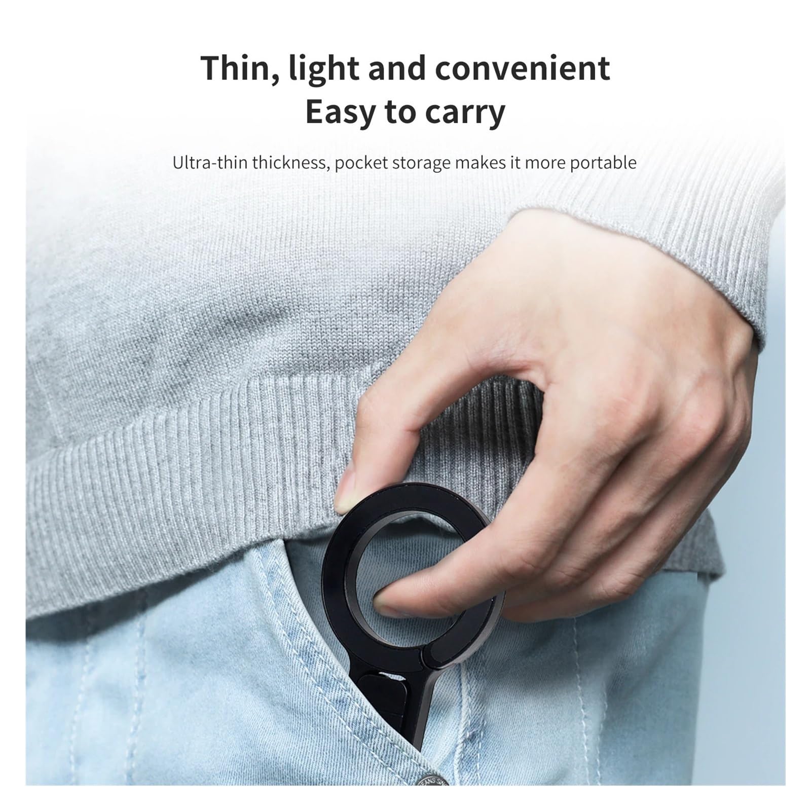 Supporto Magnetico For Telefono, Compatibile Con Smartphone Universali | Staffa multifunzione portatile con design sospeso a moschettone for escursioni e attività all'aperto(Silver)