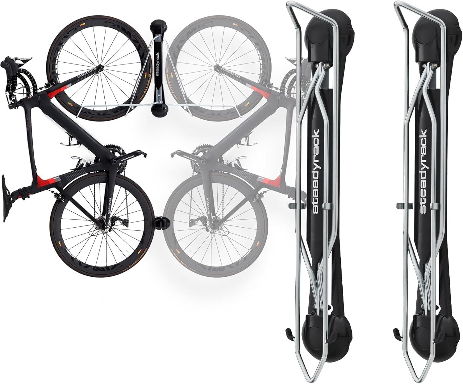 Steadyrack Bike Rack - Classic Vertical Wall Mount for Garage, Easy Lift Indoor Bike Storage Solution for Home, Bicycle Hangers for Garage Can Hold up to 77 lbs