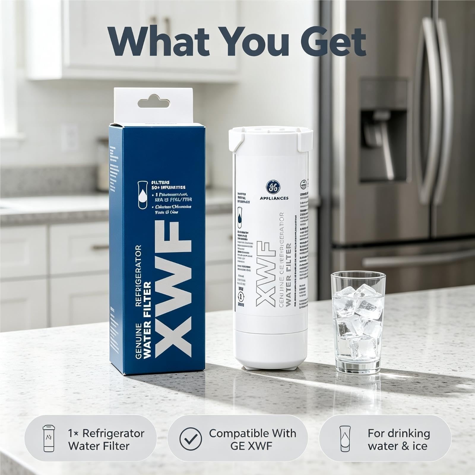 Reemplazo del filtro de agua del refrigerador compatible con GE XWF