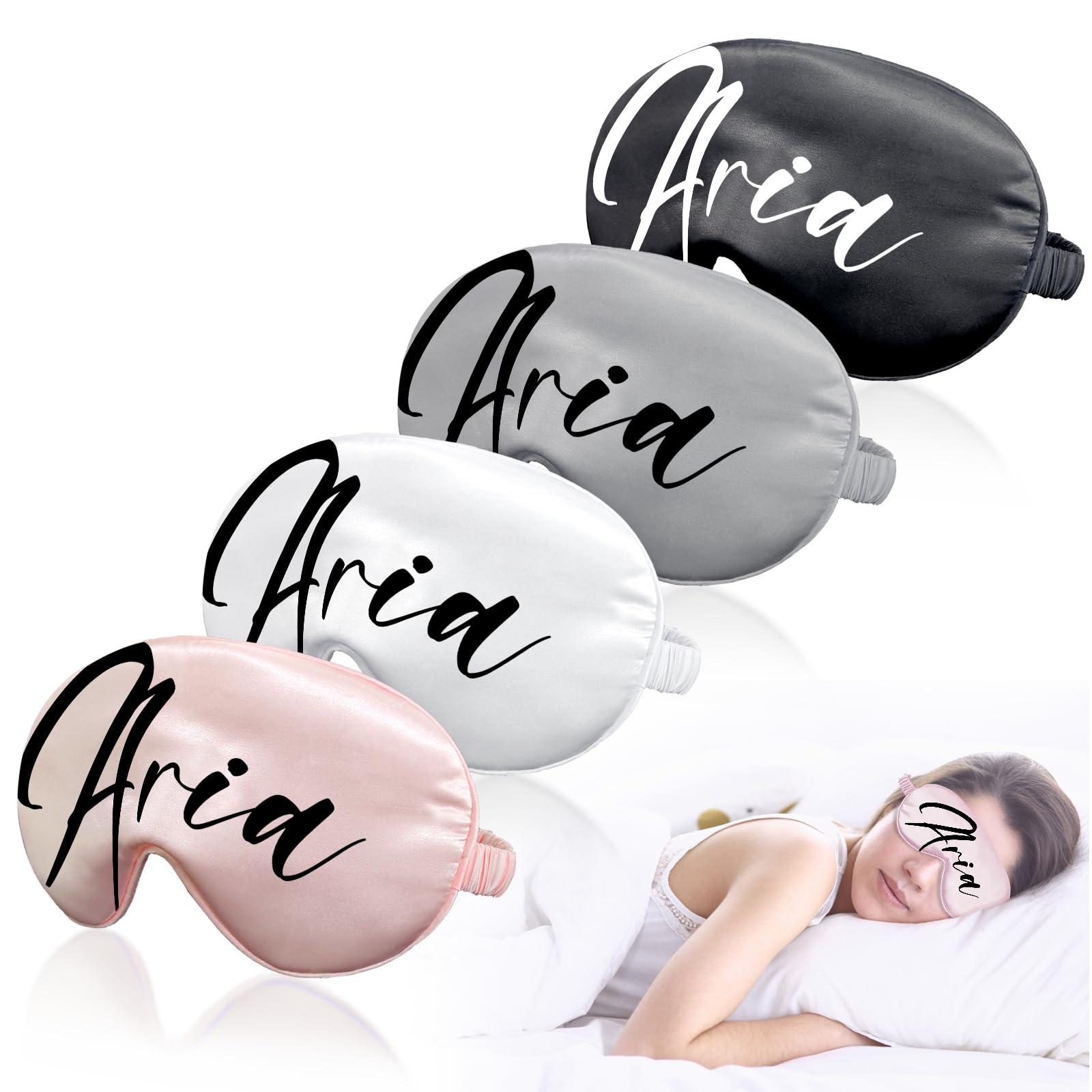 JZK Mascherina Per Dormire In Seta Morbida – Oscurante, Regolabile, Con Custodia – Ideale Per Viaggi E Turni Di Notte (Nero, Unisex)