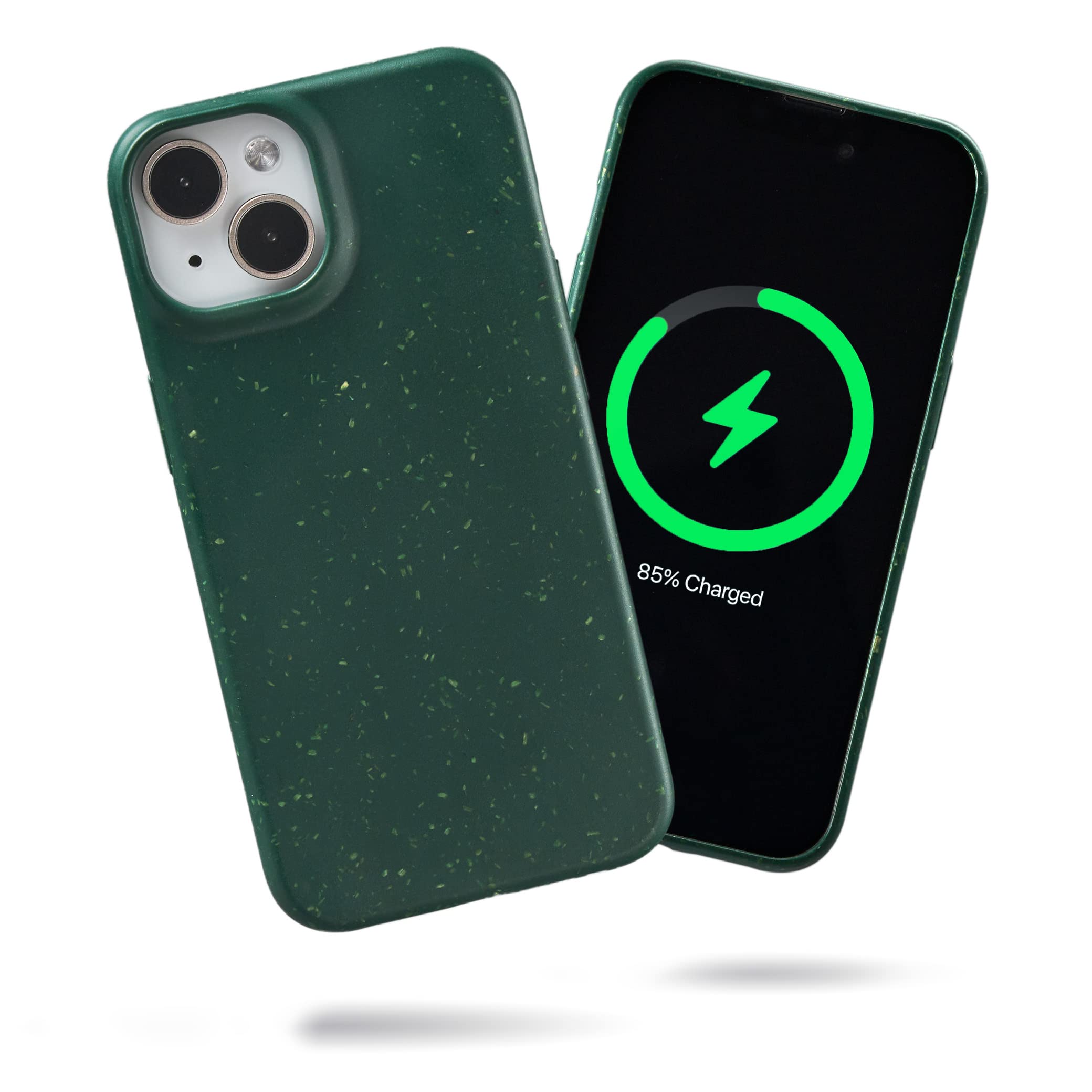 SteepLabEco Warrior Case for iPhone 14 (2022, 6.1” Screen) - Compatible with MagSafe - The Slim Biodegradable Case, Protects Your Phone and The Earth (Nordic Pine Green)