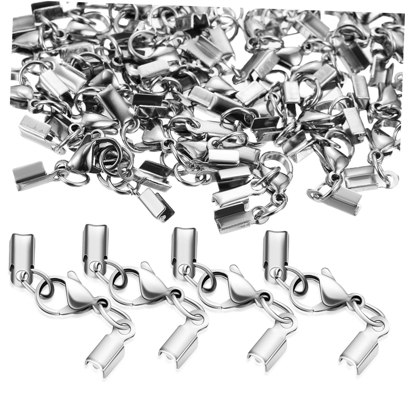 Cierres de Langosta Resistentes y Fáciles de Usar de Acero Inoxidable para Hacer Joyas 40 Ideales para Pulseras y Pendientes en Manualidades DIY