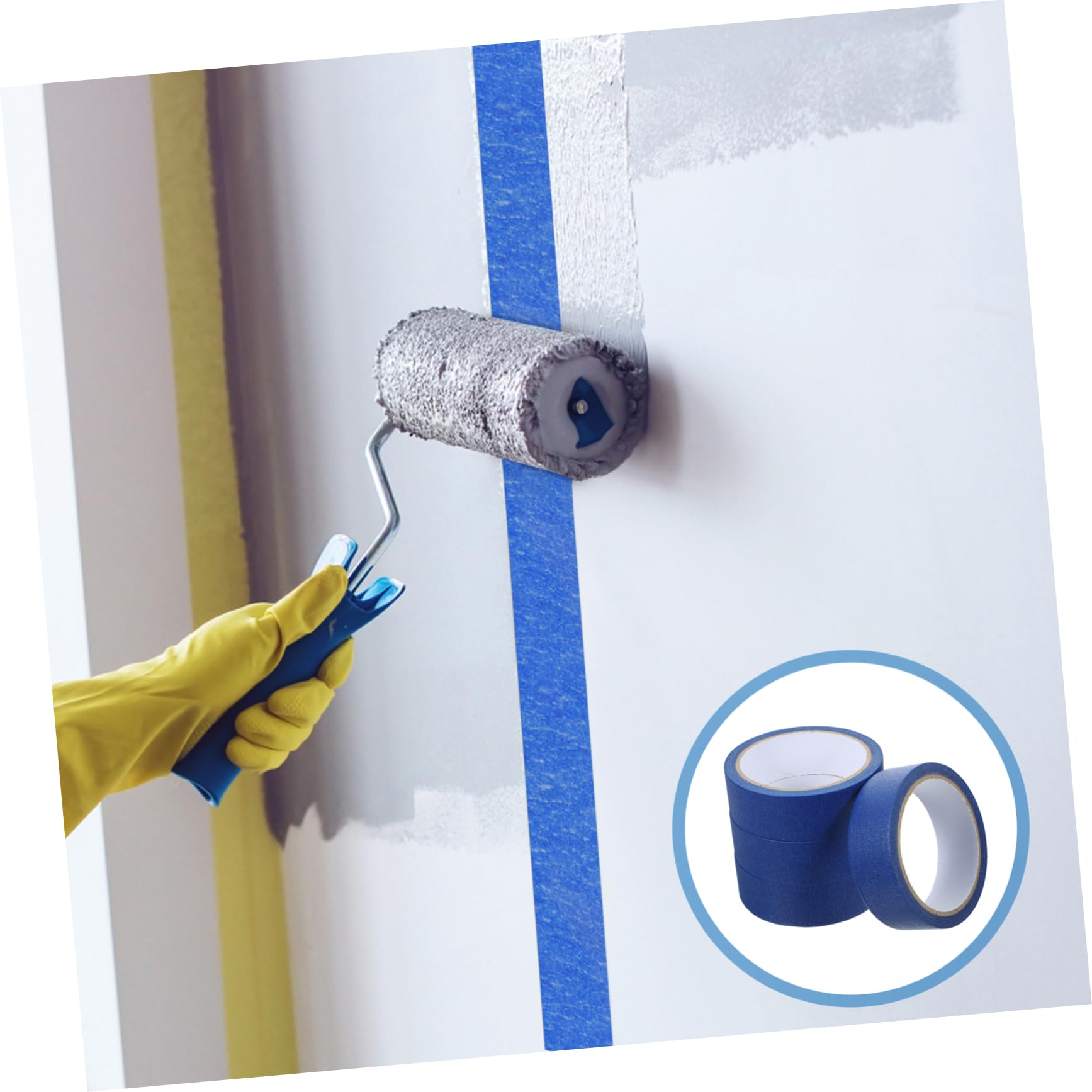 TEHAUX 4rouleaux Ruban De Masquage Pour Peintre Et Loisirs Créatifs Avec Adhésif Pour Peinture Et Bricolage