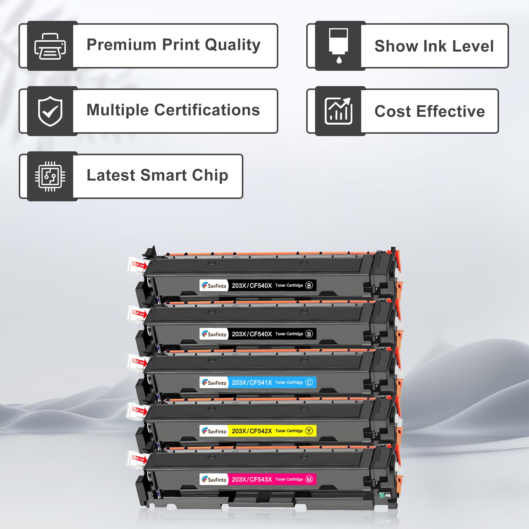 Zamienne wkłady z tonerem HP CF540A 203A do HP Color LaserJet Pro M254dw, M254nw M254dn, MFP M281fdw, M281fdn, M281cdw, M280n,