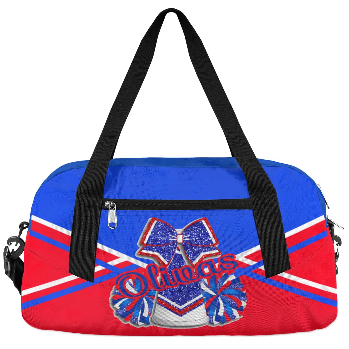 Personalized Cheerleader Bag Dance Bag for Girl, Custom Gym Bag Sport Duffel Bag, Weekender Bags Travel Duffel Bag Cheer Blue Red