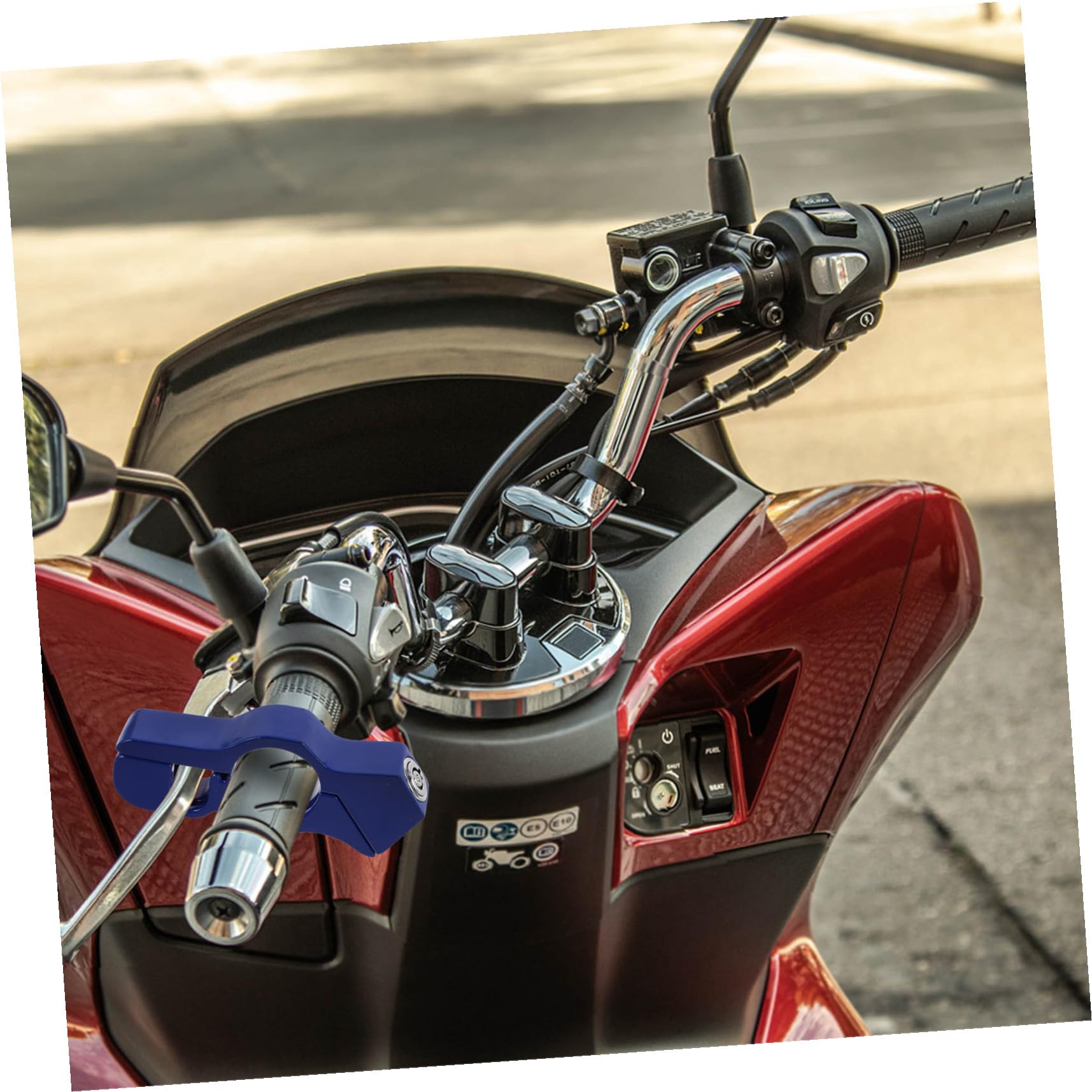 ABOOFAN 2piezas Cerradura Antirrobo para Motocicleta Cerradura de Manillar de Alta Resistencia Protege Freno Acelerador y Manillar para Scooter Bicicleta y ATV