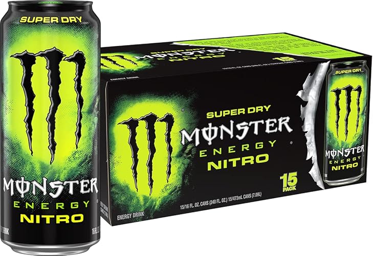Monster Energy Nitro Super Dry, Maximum Strength, Energy Drink, 16 ounce, (Pack of 15) - Nitro Super Dry - 16 Fl Oz (Pack of 15)