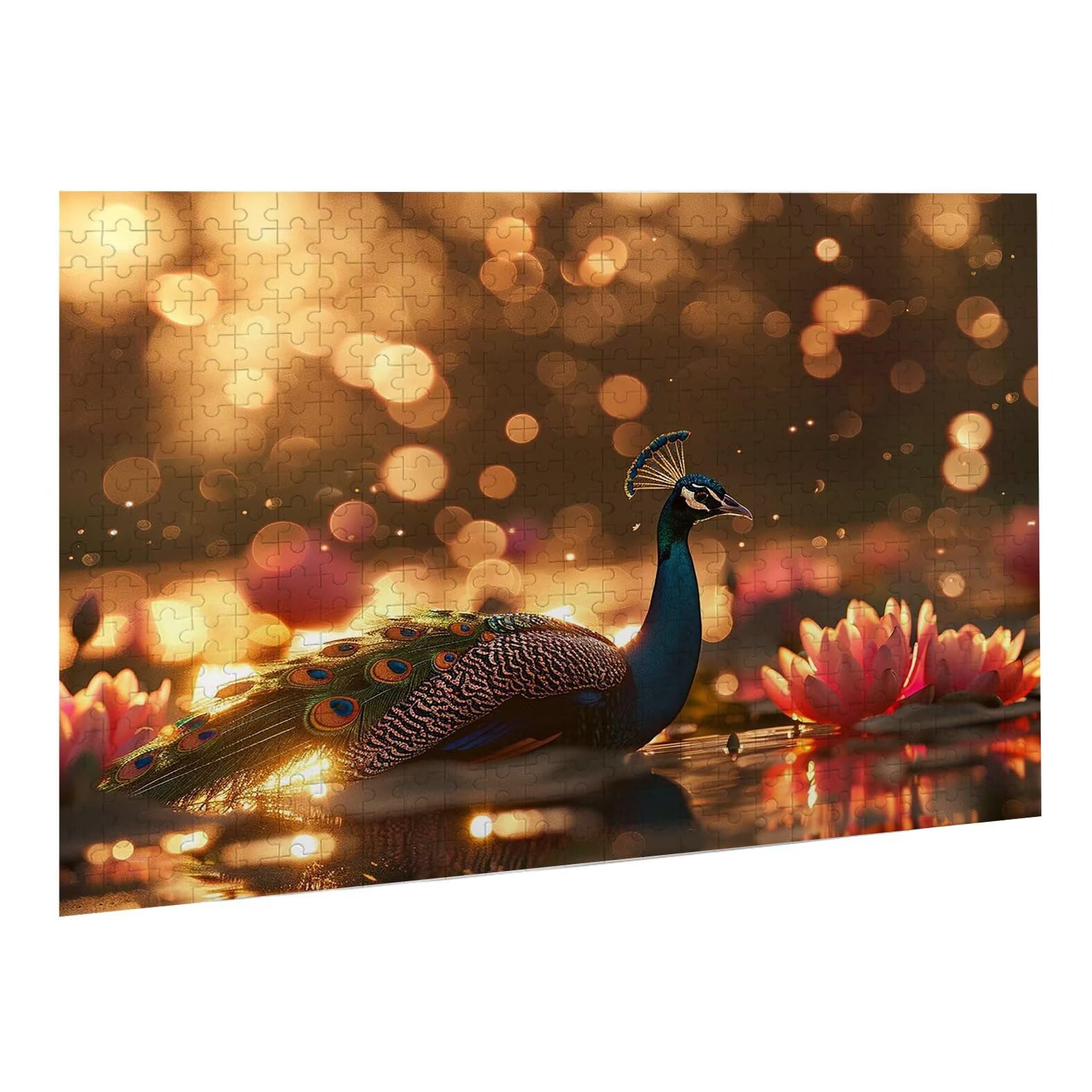 Puzzle dla dorosłych, 5000 sztuk, trudne drewniane puzzle, gra, gra logiczna, gra ręczna, dekoracja rodzinna, kreatywna rozrywka, prezent 105 x 156 cm paw Lotus K0F-242