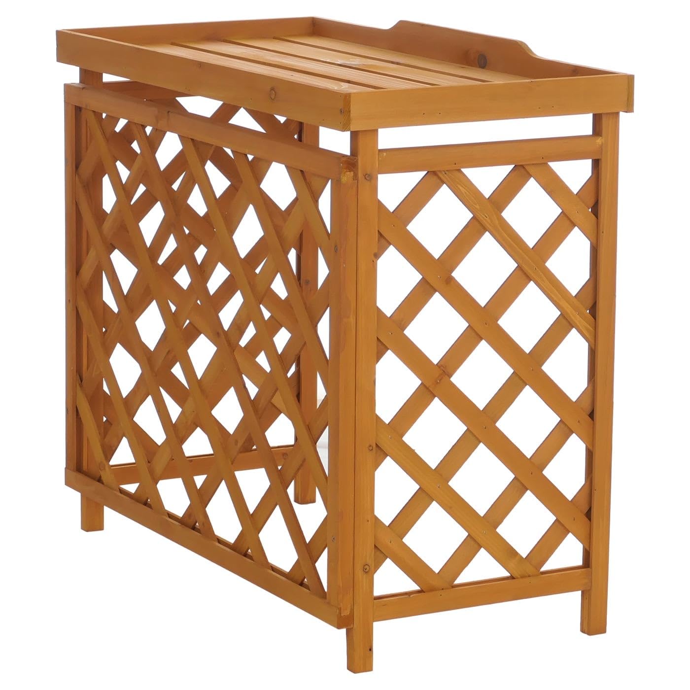 Mendler Cache pour climatiseur/échangeur Thermique HWC-Q14, Cache en Bois certifié MVG 78 x 90 x 45 cm - Couleur Naturelle