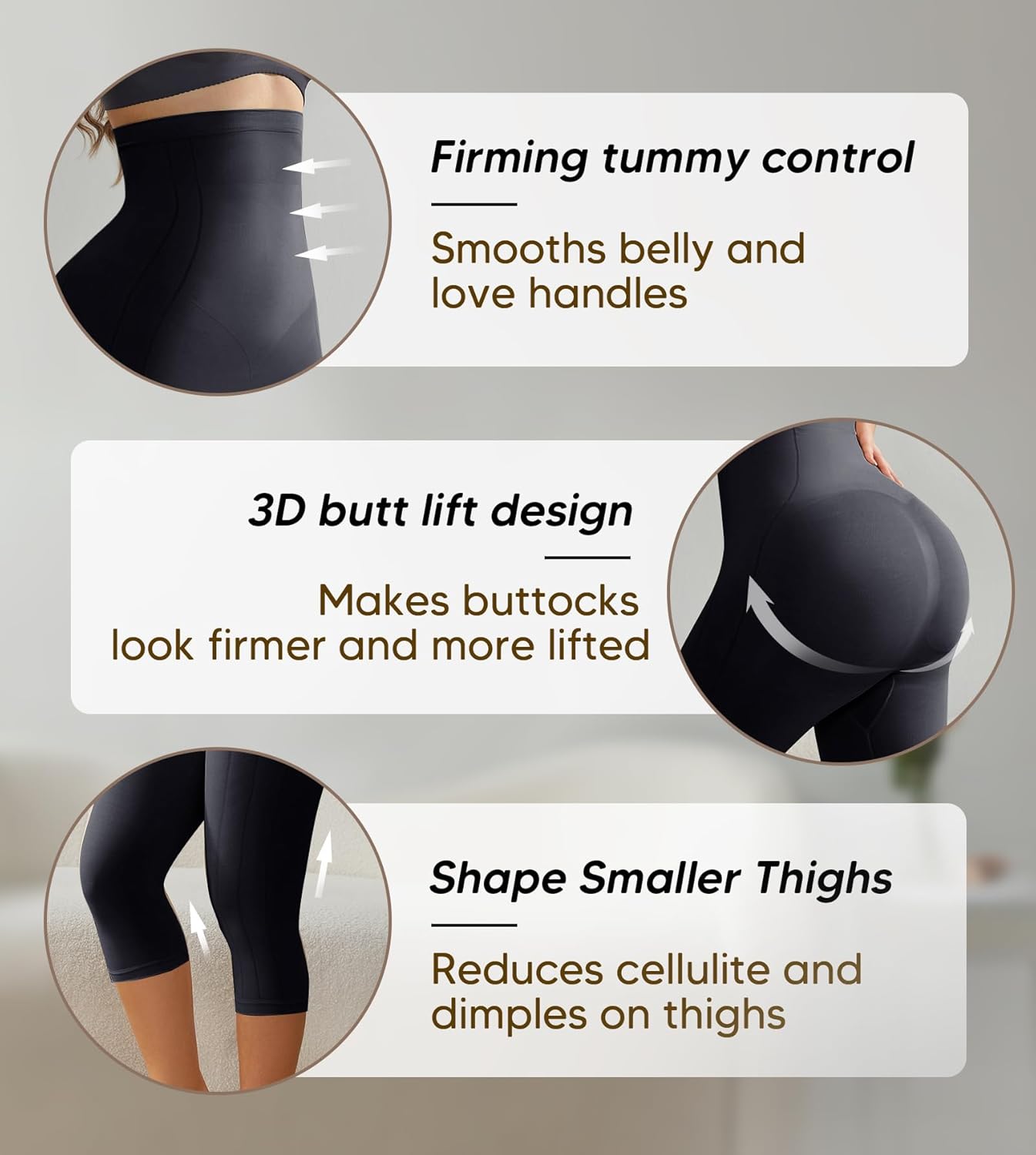 Compression Capri Leggings for Women Tummy Control Shapewear Pants High Waisted Trainer Leggings Thigh Slimmer - Image 5