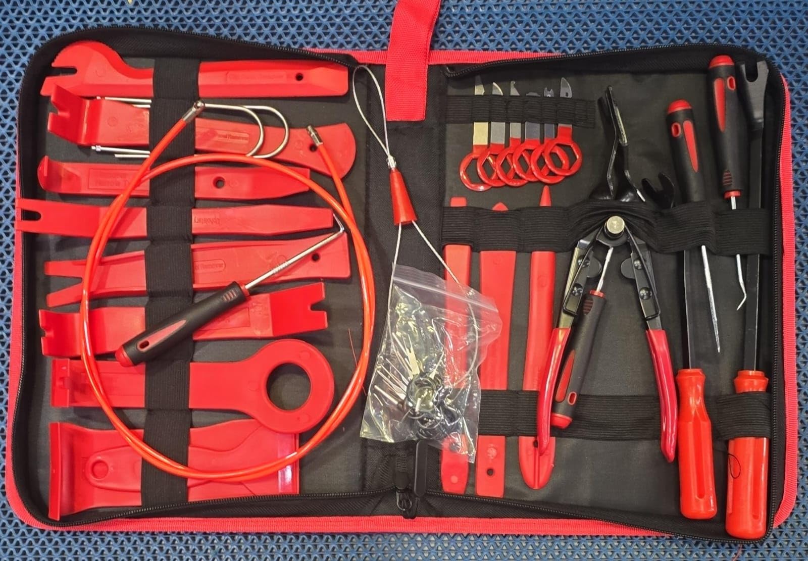 Tsaif 40 Pieces ABS Material Professional Car Trim Removal Kit with Sturdy and Unbreakable Zip Case Panel Trim Upholstery Rivets Clip Puller Plier Fastener Car Door Panel Dashboard (B0BHJ5JRBC) Amazon Price History, Amazon Price Tracker