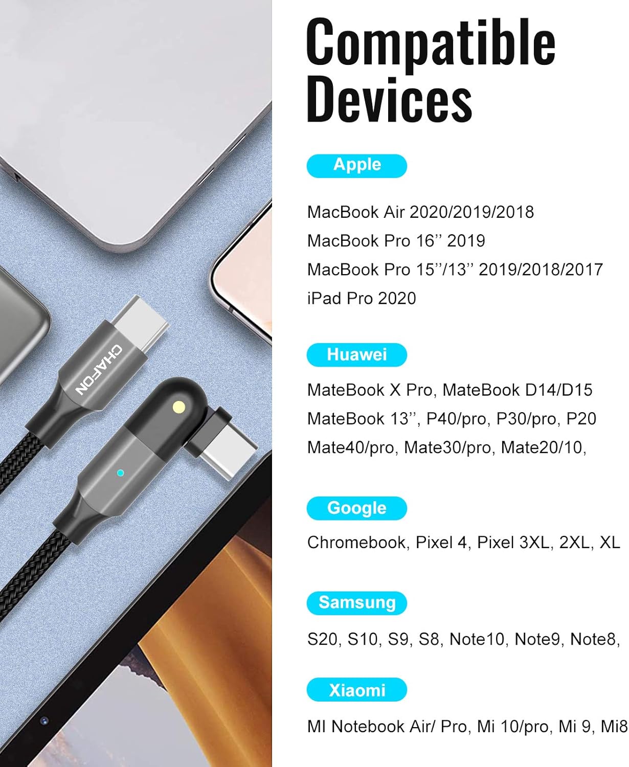Chеареѕt 🛒 USB C to USB C 100W Fast Charging Cable, CHAFON 180 Degree Rotatable Type C Charger Cord Compatible with MacBook Pro 2020/2019/2018, iPad Pro 2020/2018,Galaxy S20 S9,Pixel,Switch (Black, 6.6FT) Tесh Dеаlѕ 🔥 USB C to USB C 100W Fast Charging Cable, CHAFON 180 Degree Rotatable Type C Charger Cord Compatible with MacBook Pro 2020/2019/2018, iPad Pro 2020/2018,Galaxy S20 S9,Pixel,Switch (Black, 6.6FT)