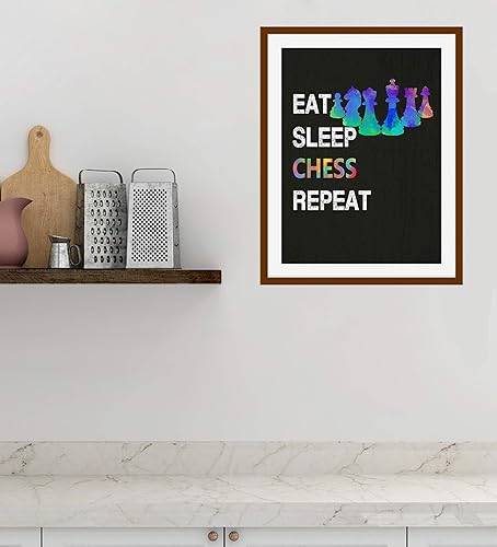 Miniatura 7 de Eat Sleep Chess Repeat Quote Wall Art, 11x14 Unframed Print Poster, Unique Christmas, Birthday, Mothers Day Fathers Day Gift for Chess Players and