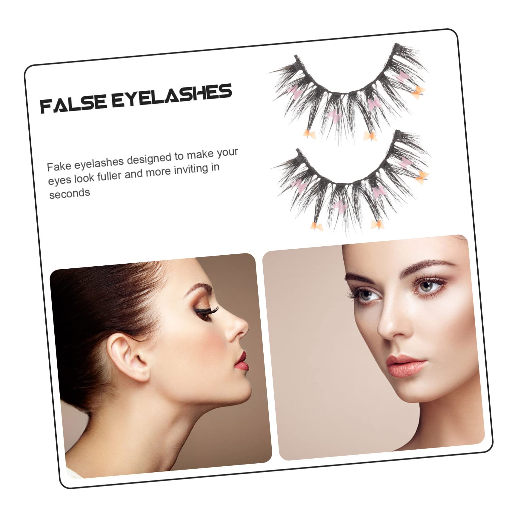 FOMIYES 16 Paia ciglia finte con paillettes ciglia nere riutilizzabili ciglia finte segmentate fake lashes false lashes ciglia cosplay ciglia colorate ciglio estendere fibra chimica