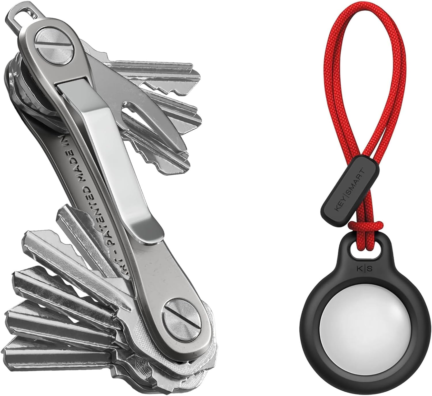 KeySmart Rugged Key Holder (Titanium) & AirClip