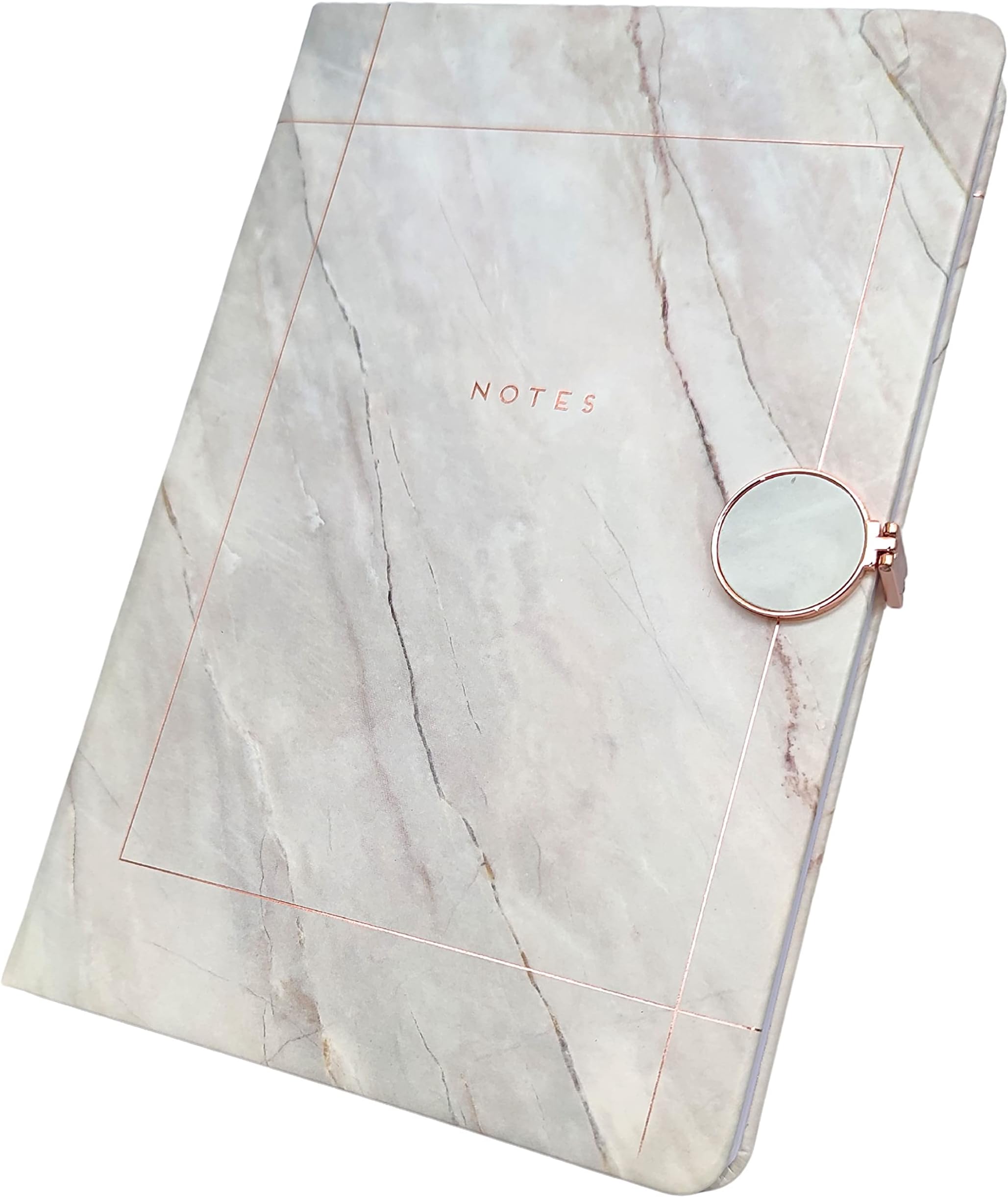 ILLYS Stylish Marble Notebook Pu leather Hard Cover Journal 192 lined Pages A5 Writing Pads Diary 80gsm Ruled Sheets Notepad Stationery (Cyan)