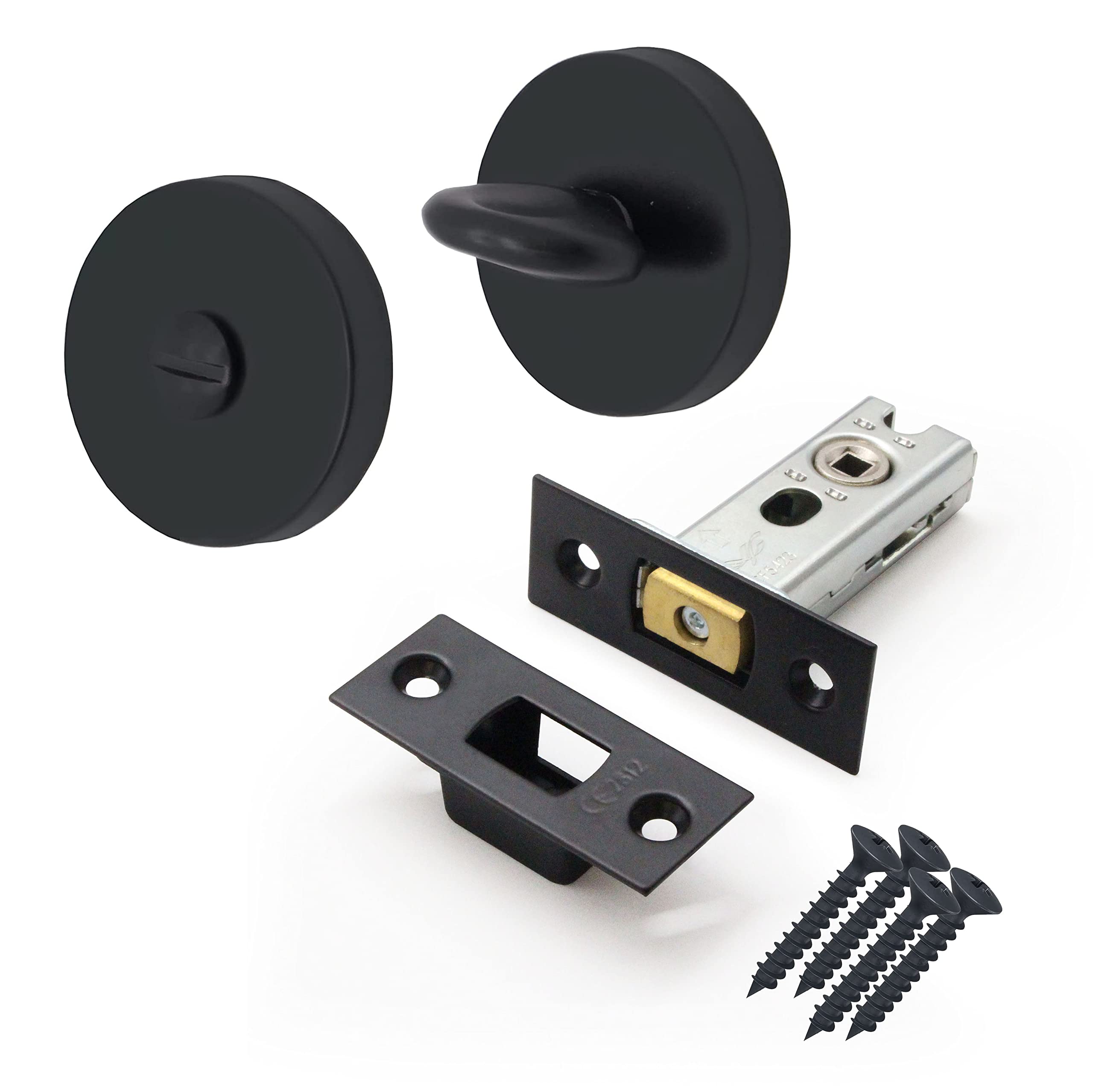 EAI Tubular Deadbolt Bathroom Kit | 76mm Case 57mm Backset | Matt Black