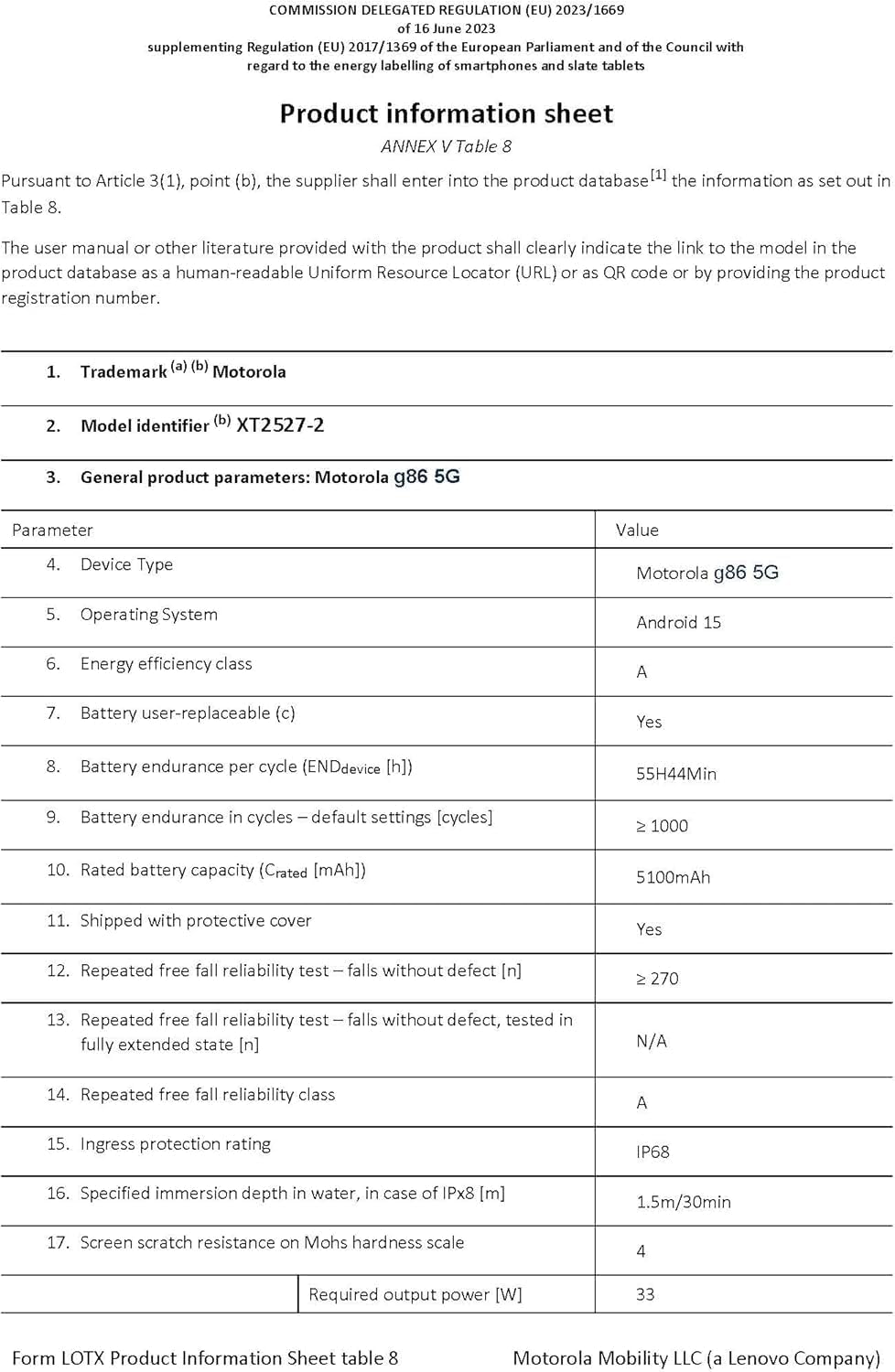 Motorola Moto G86 Dual-SIM 256GB ROM + 8GB RAM (GSM Only | No CDMA) Factory Unlocked 5G Smartphone (Pantone Cosmic Sky) - International Version