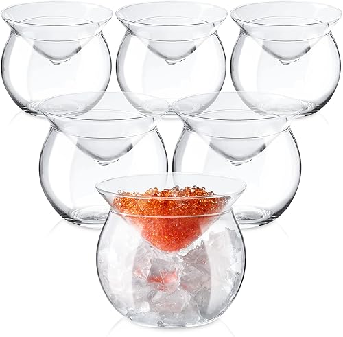 Wilzing Juego de 6 vasos de Martini sin tallo de 5 onzas para camarones cóctel caviar juego de regalo de Margarita vasos modernos para aperitivos de