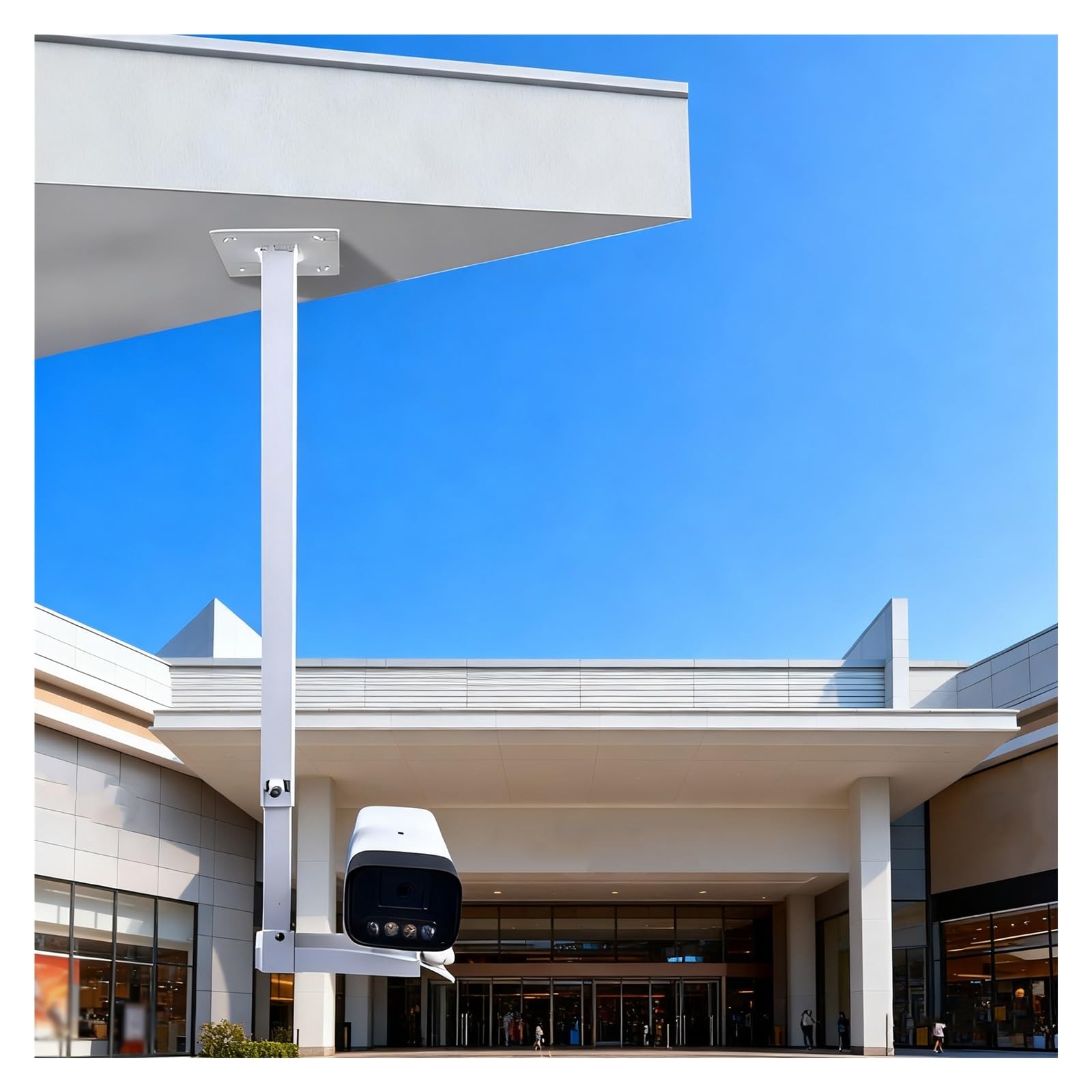 Soporte de cámara Ajustable de 360° para Montaje en Pared - Poste de Seguridad telescópico de 3 Metros con rótula Universal, Soporte de vigilancia para un Control de visión óptimo.