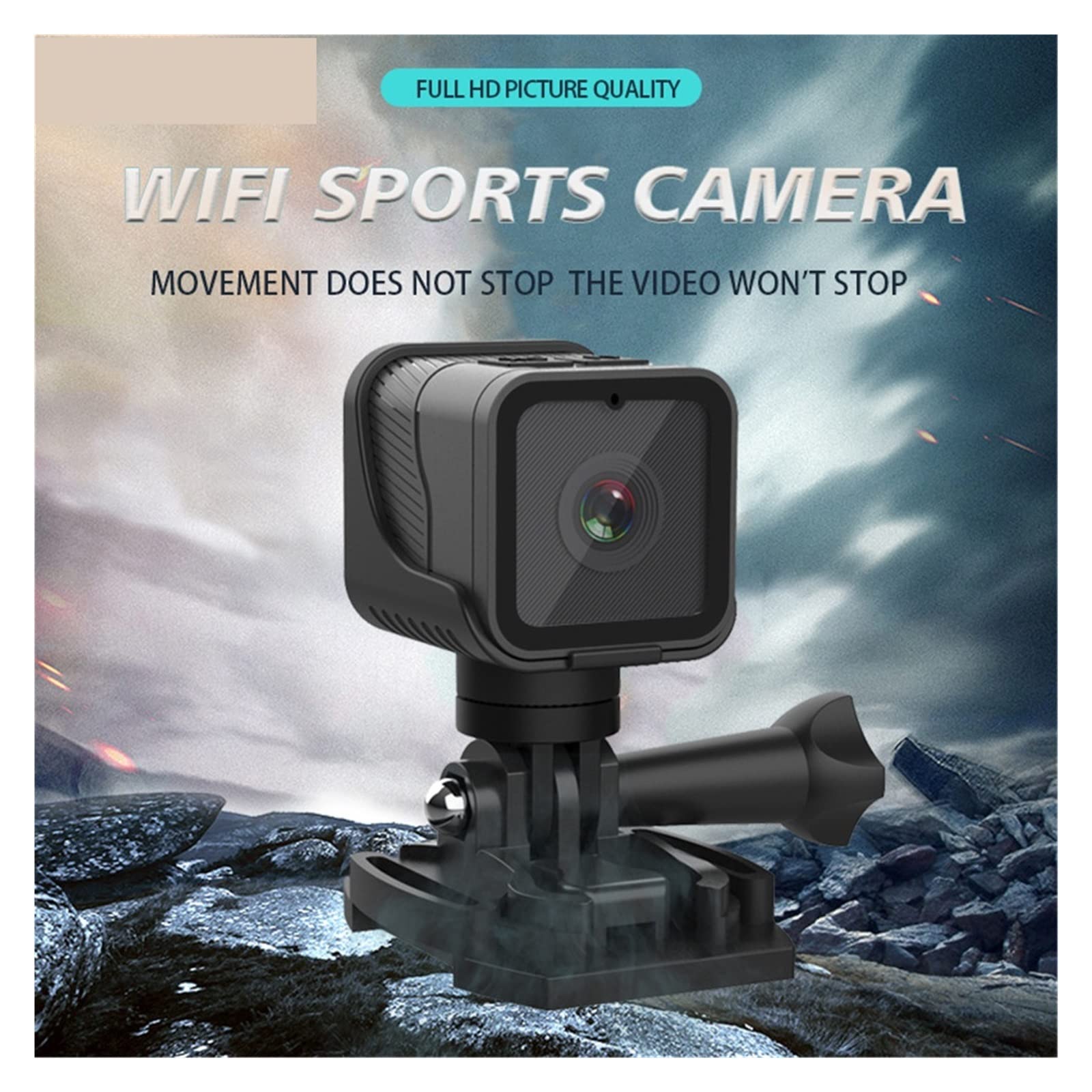 Action Cam, CS03 Videocamera Full HD 1080P Videocamera sportiva impermeabile subacquea portatile Videocamera for registrazione video esterna con microfono incorporato ,All'aperto, Sport, Video(With 32