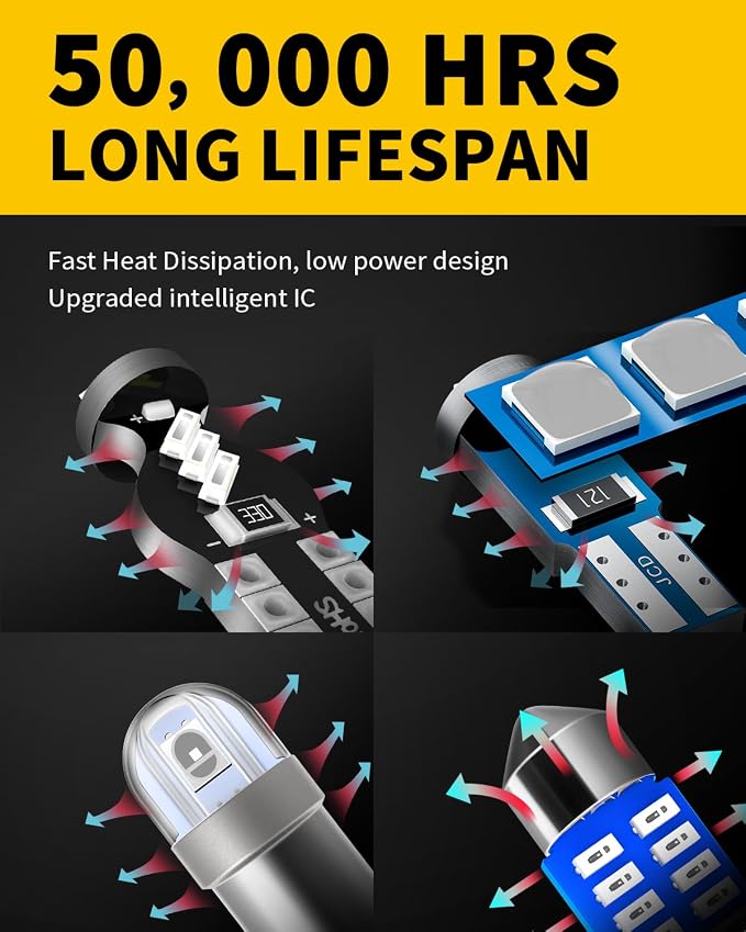 42 piezas bombillas LED interiores 29-41mm T5 T10 BA9S 12V verde miniatura 5