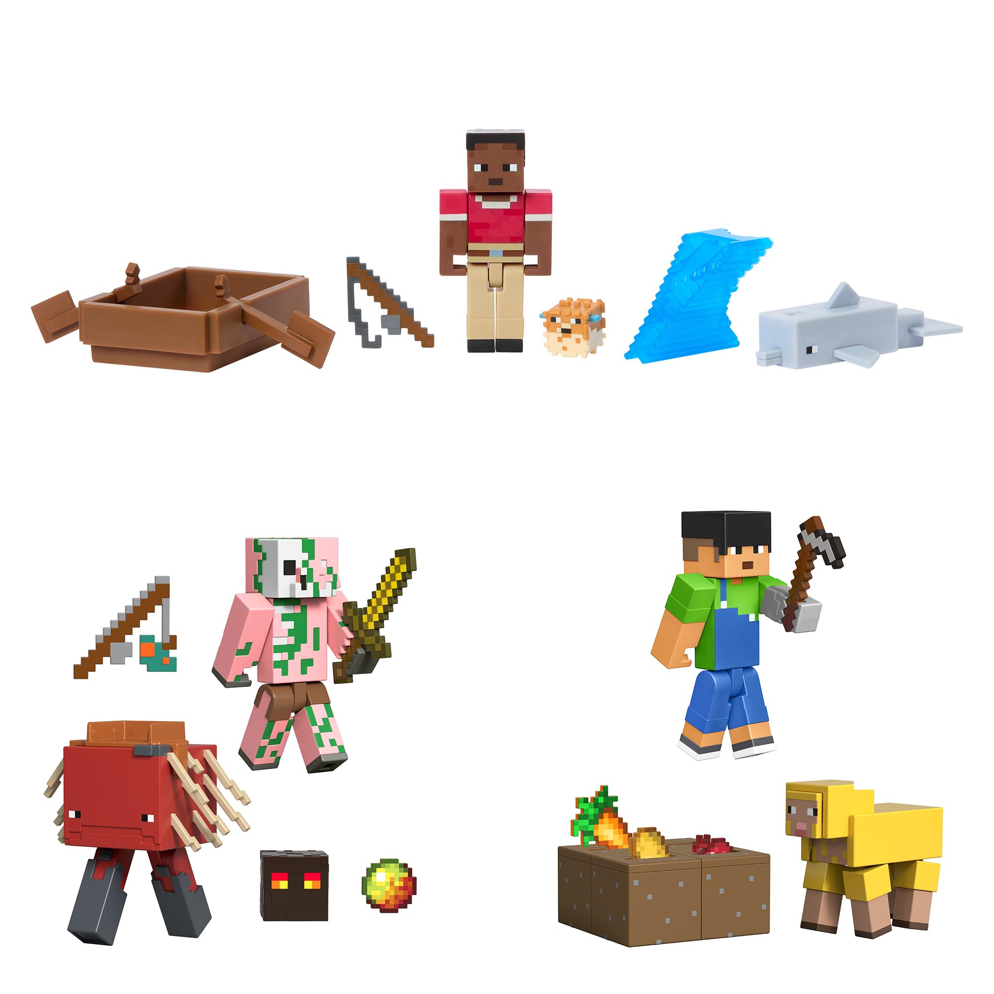 Amazon | マテル マインクラフト(MINECRAFT) ベーシックフィギュア 2体