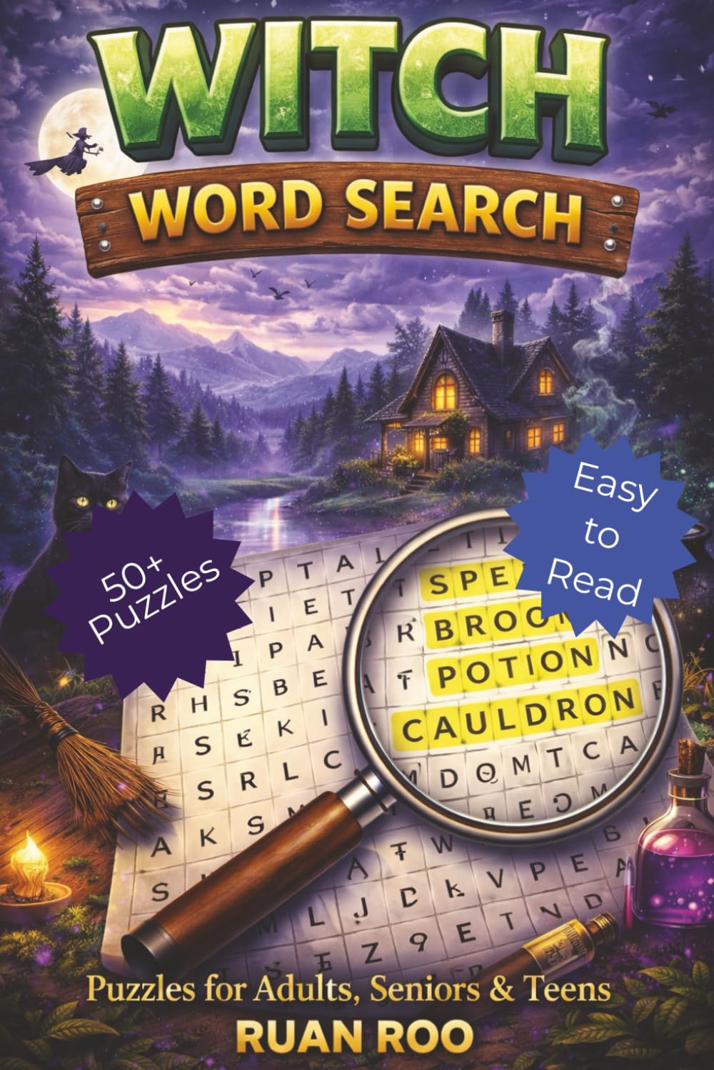 Witch Word Search Puzzle Book: Word Searches with Easy to Read Print about Witches, Witches Spells, Witchcraft and More | 6x9 inches, 110 pages | 50+ ... Gift for Vacations, Holidays and Free Times