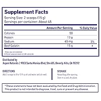 Vista 2 de Aspen Naturals Polvo de gelatina de carne de res alimentada con pasto. Gelatina alimentada con pasto, sin OMG, amigable con paleo (24 onzas).