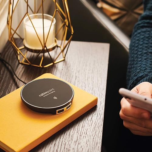 Miniatura 2 de Brandstand  CubiePoint  Cargador inalámbrico Qi de carga rápida de 10 W  2 puertos USB