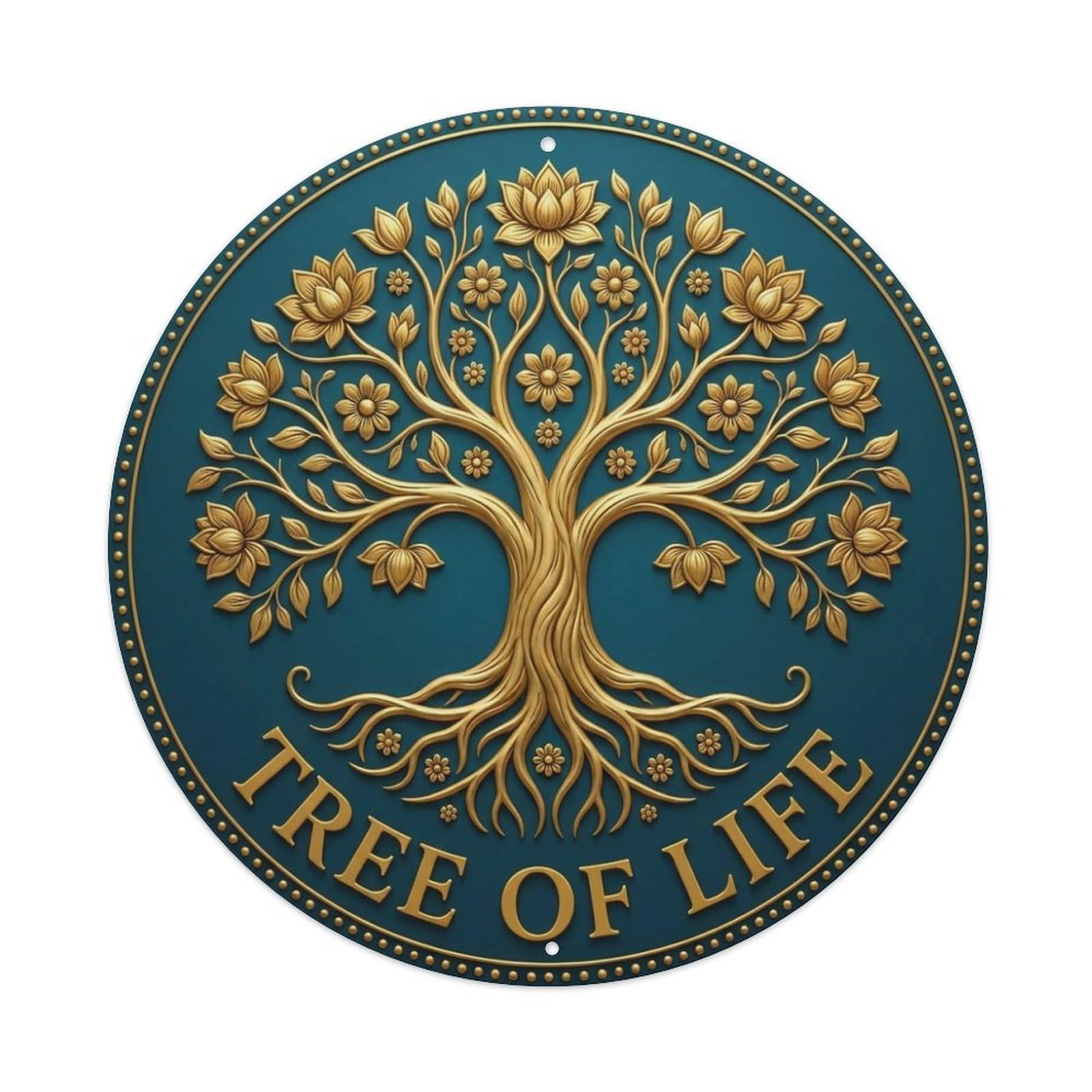 Vintage Tree of Life Flower Zen Yoga Metal Tin Sign