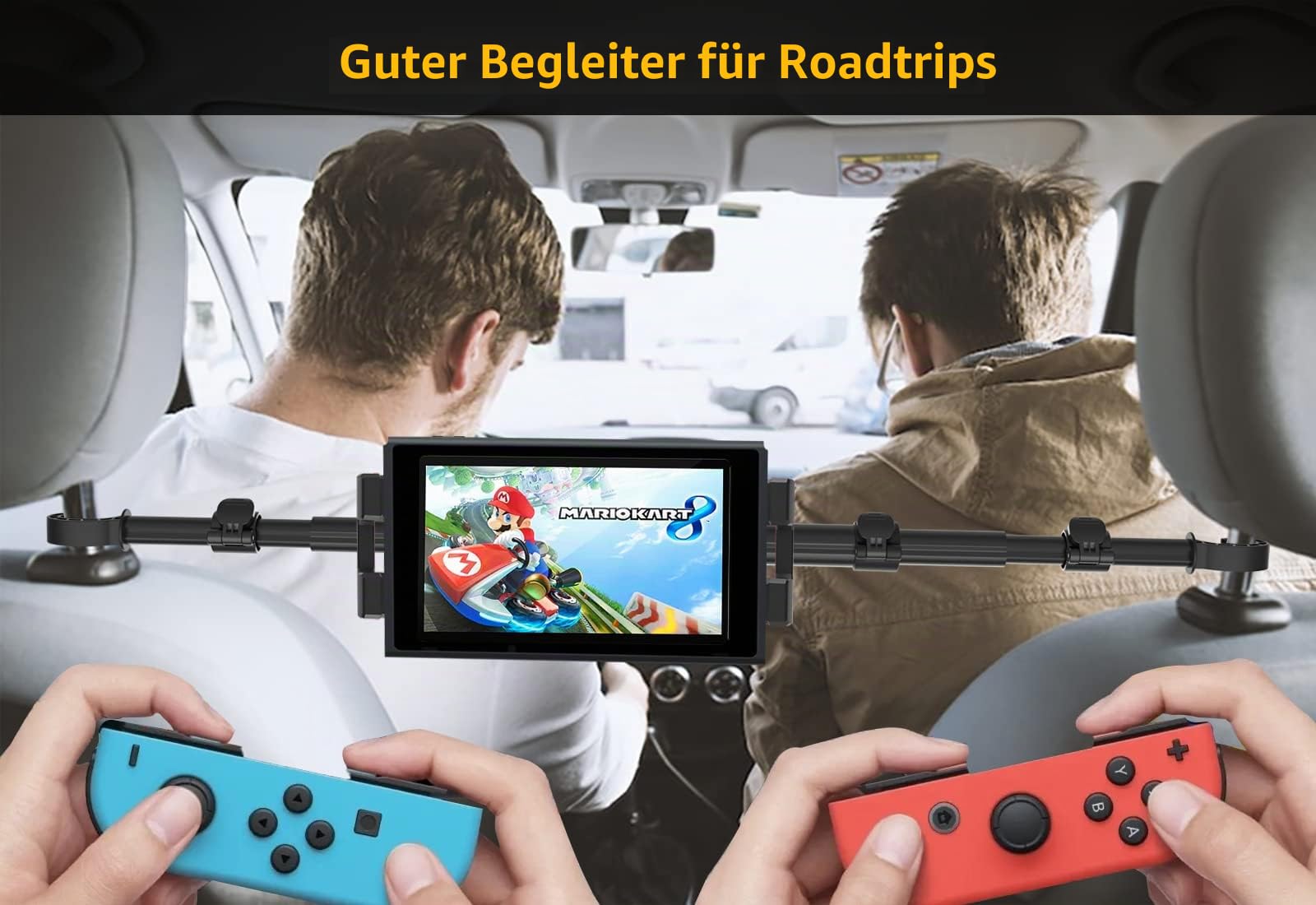 Tablet Halterung Auto Kopfstütze, Rücksitz KFZ Tablet Halter Mitte | Aluminiumstange 83 cm, Kinder Kopfstützenhalterung für Switch, iPad Pro Air Mini, Galaxy Tab, Kindle Fire, Handys, 4-13"
