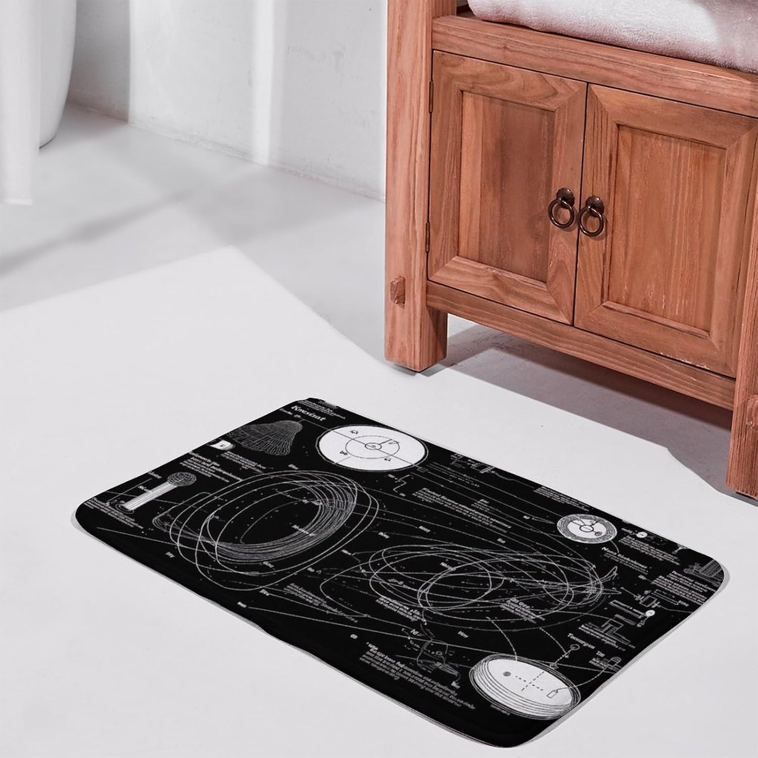 Bathroom Rugs Non Slip Washable,Physics Print Design Soft Thick Coral Fleece Bath Mats,Super Absorbent,Quick Drying Shower Mat for Bathroom Floor,Tub,Shower and Home Decor 15.7"×23.6 "