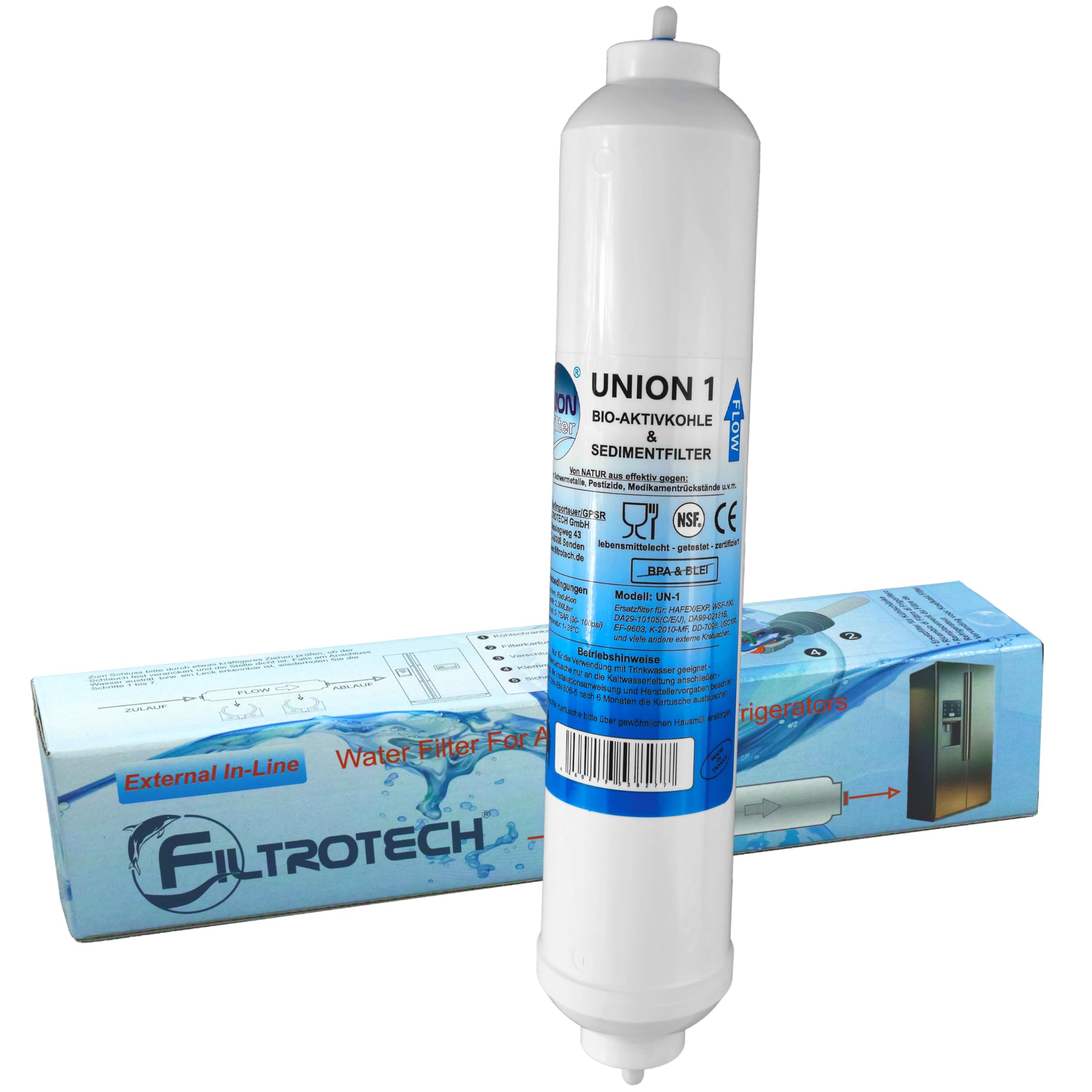 Water Filter for Side by Side Fridge Samsung LG AEG Haier External Fridge Filter Activated Carbon Filter