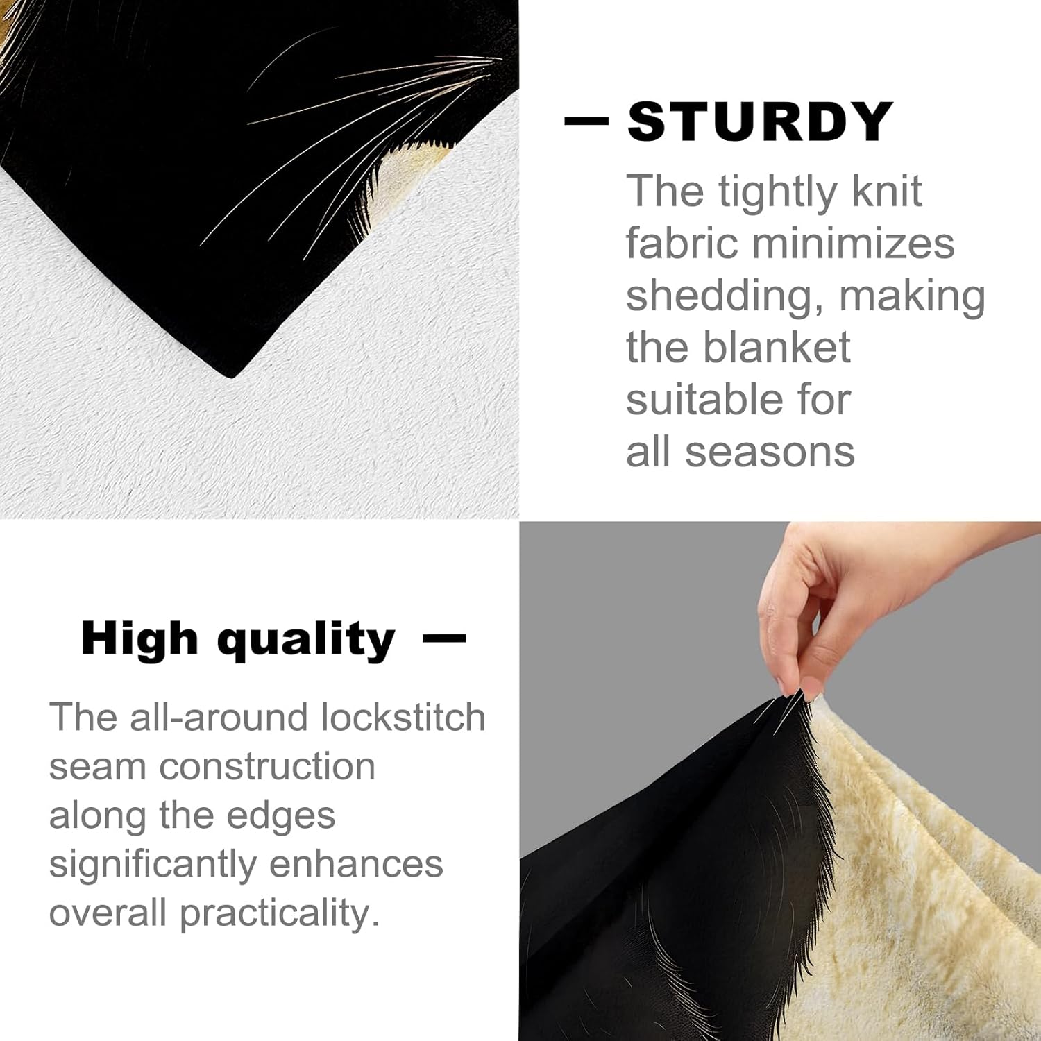 Moonlit Black Cat Blanket for Cat and Night Lovers, Kitten and Moon Flannel Blankets, Mystical Art Gifts, Soft Warm Cozy Throws for Sofa Couch Bed Living Room Bedroom Home Decor 60" x 50"